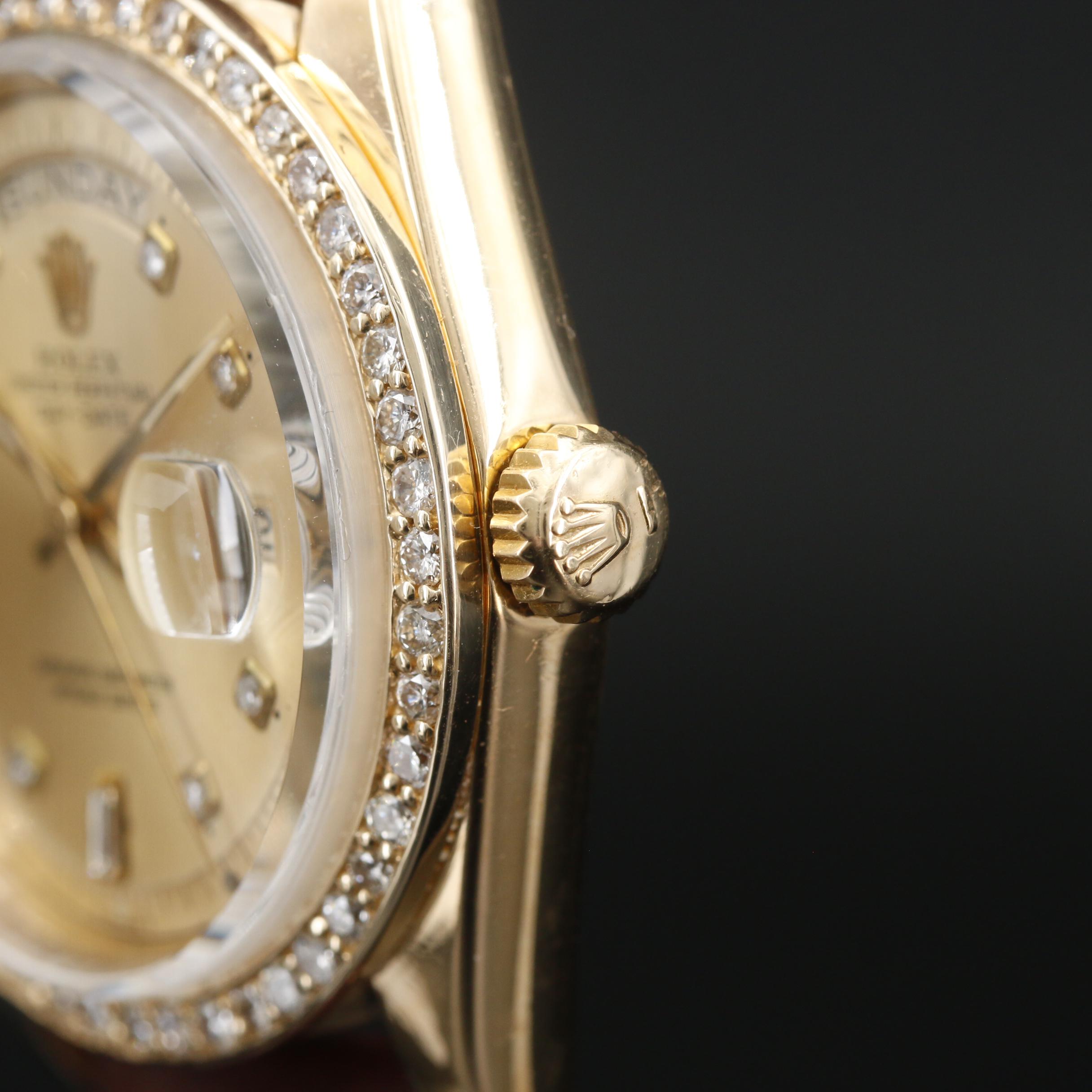 1973 Rolex Day - Date 18K Gold and 1.44 CTW Diamonds Watch