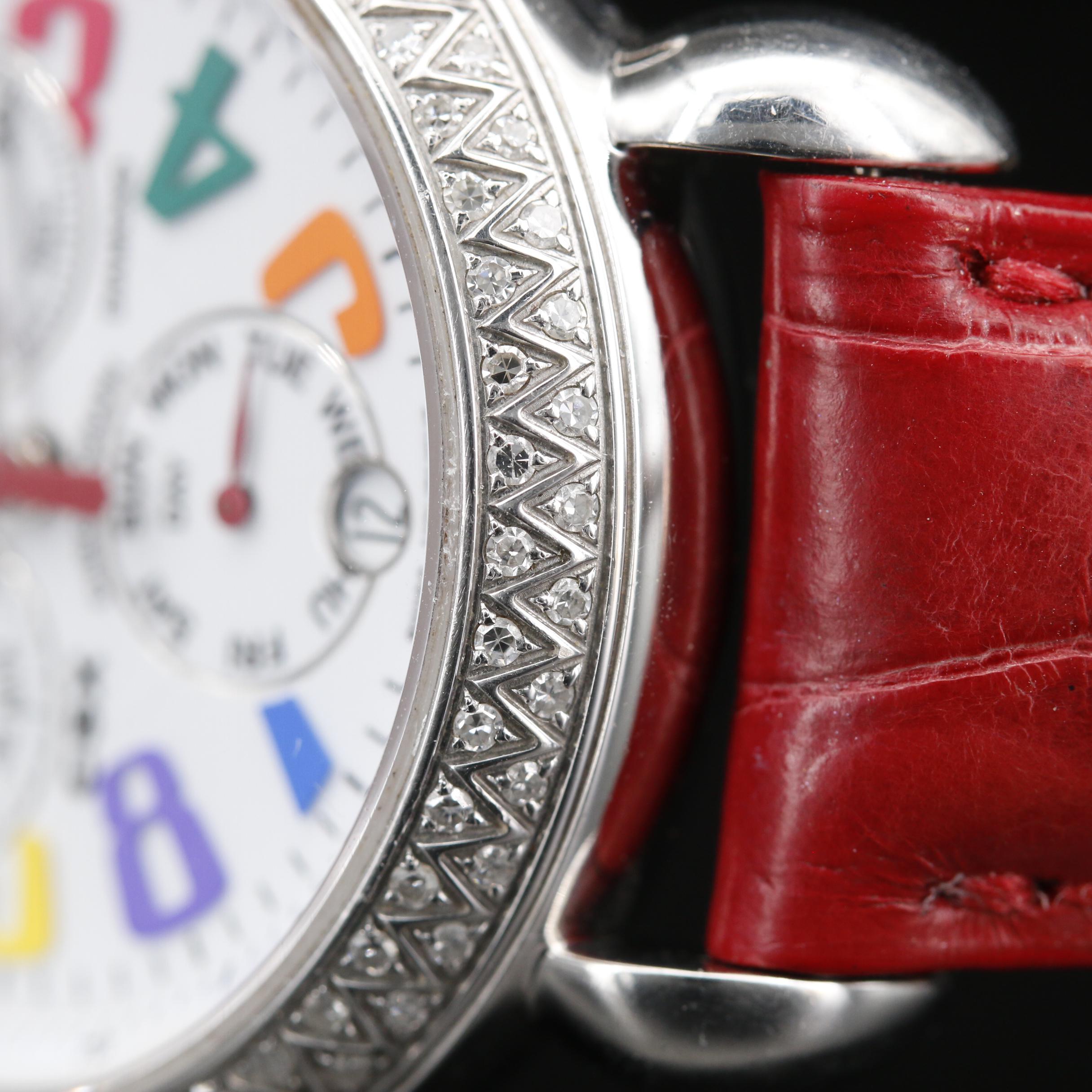 Michele "CSX Carousel" Diamond and Stainless Steel Chronograph Watch