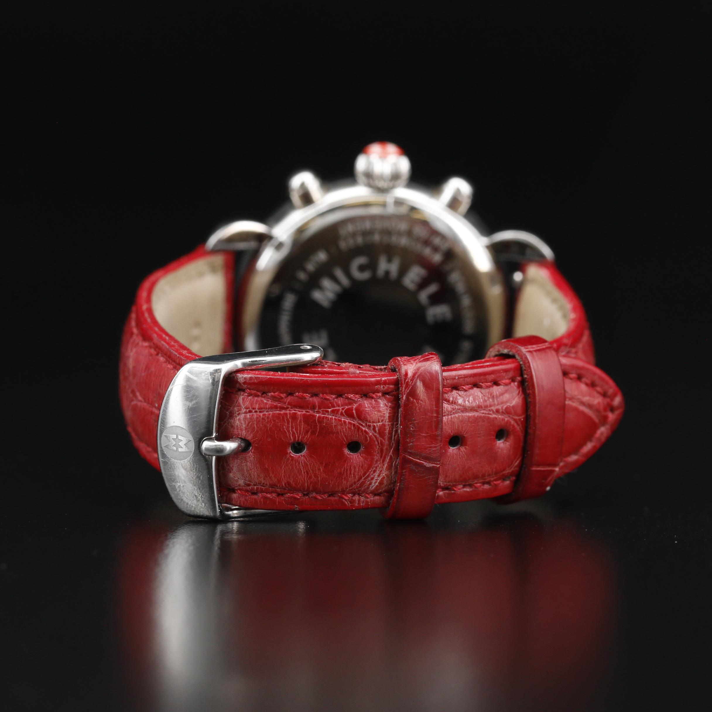 Michele "CSX Carousel" Diamond and Stainless Steel Chronograph Watch