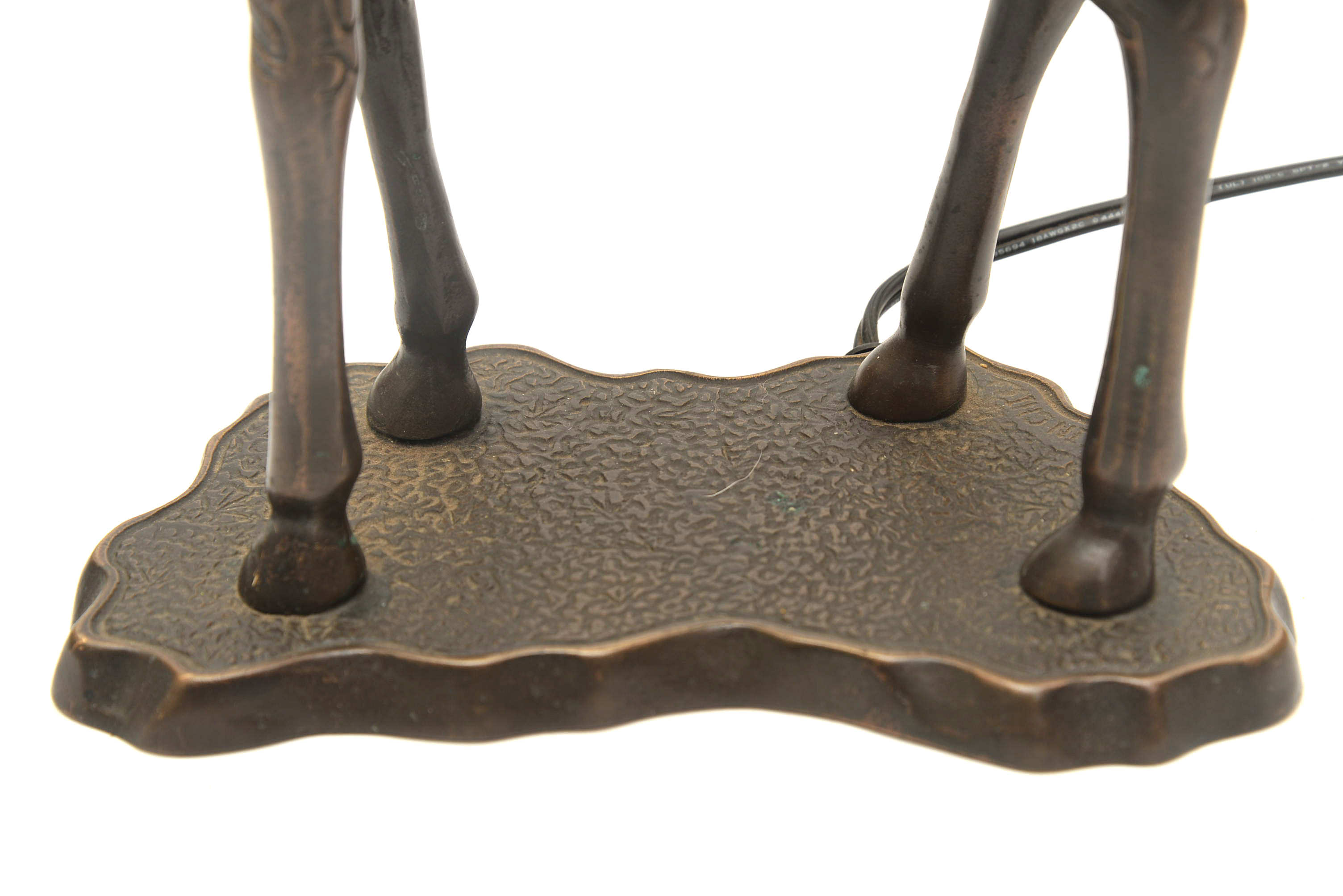 Tin Chi Amber Glass and Bronze Giraffe Lamp, circa 1999