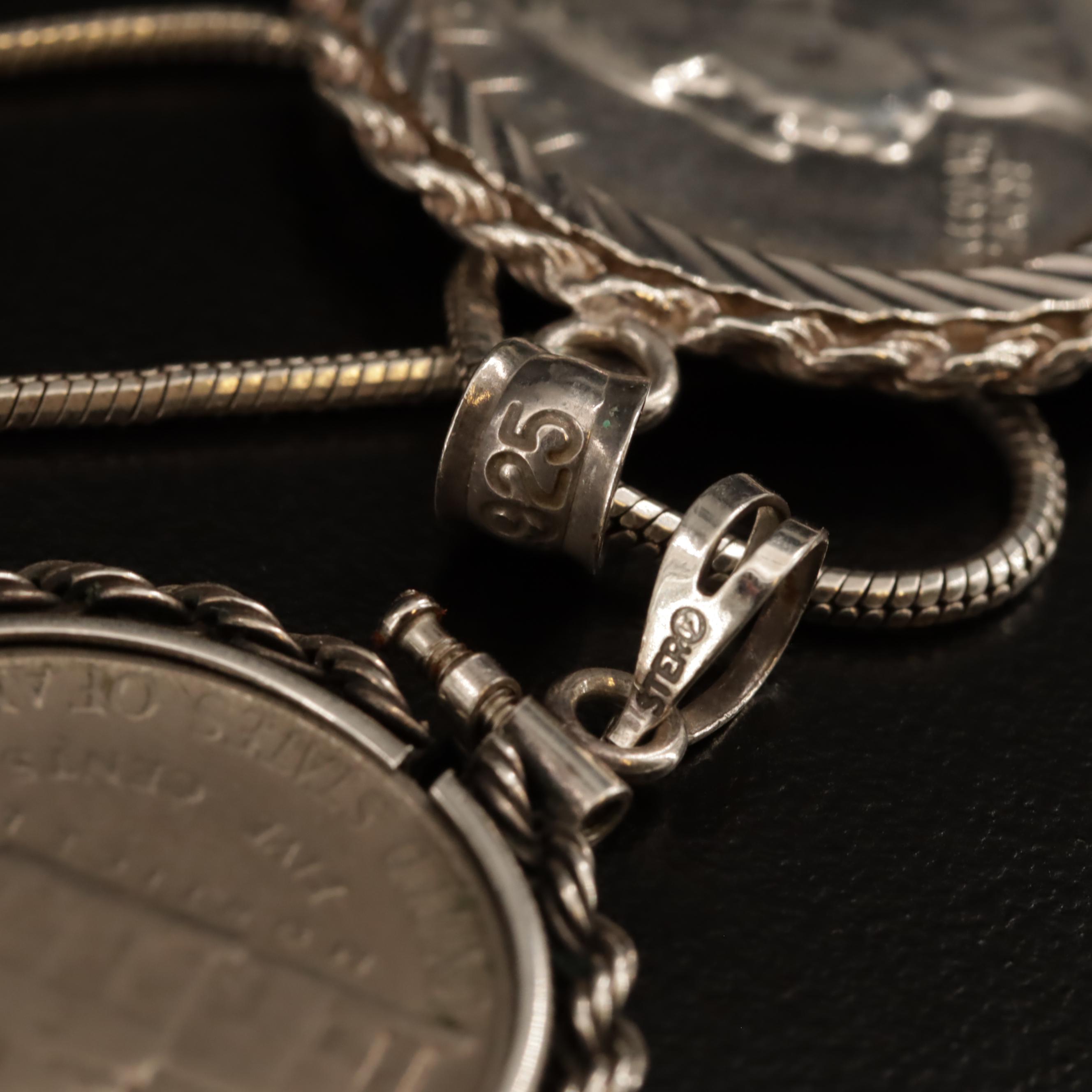 United States Coin Jewelry Including Sterling, Mercury and Barber Silver Dimes