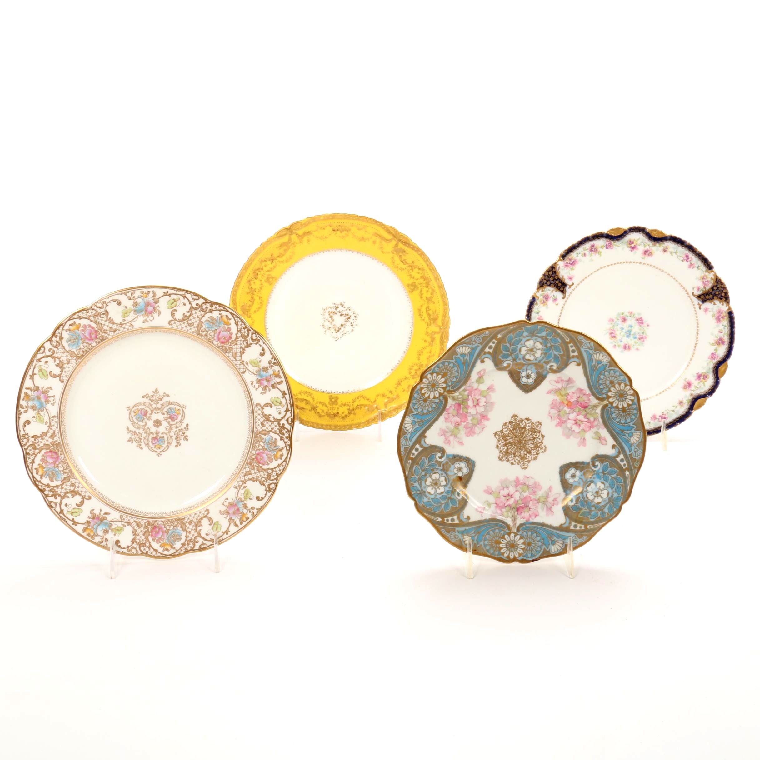 Wedgwood and Haviland Limoges Gilt Porcelain Dinner Plates