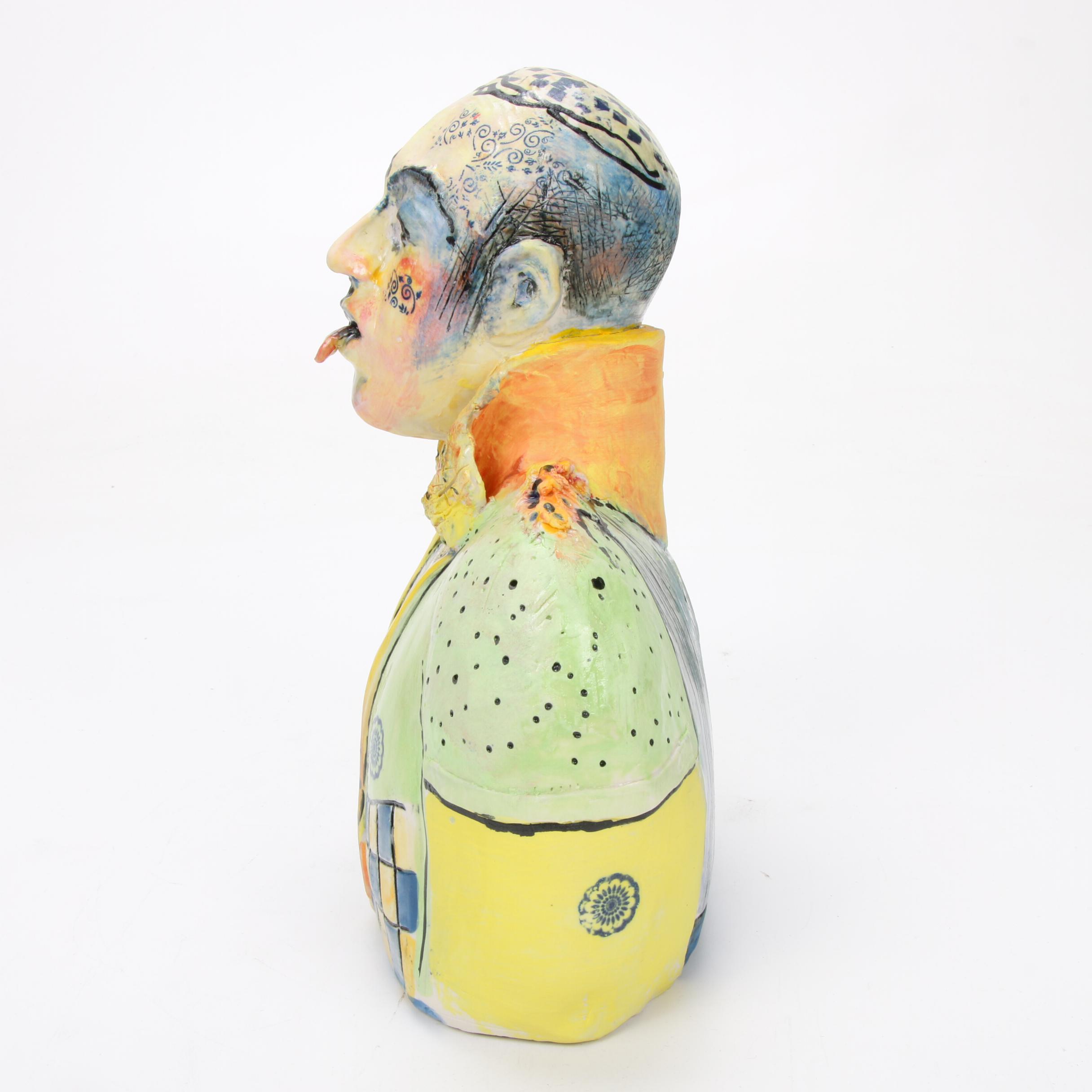 Sandra Aska Hand-Painted Ceramic Sculpture "Elvis Impersonator", 2016