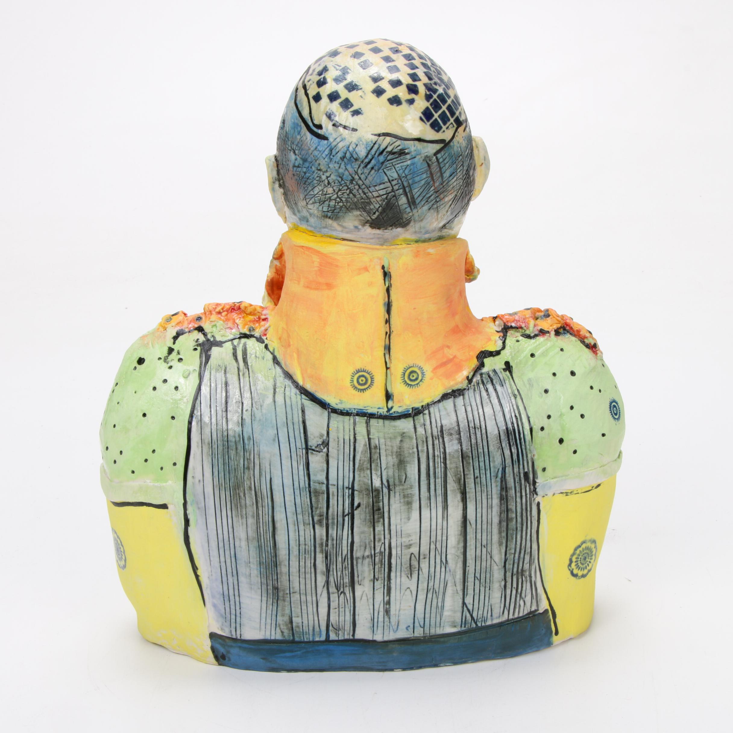Sandra Aska Hand-Painted Ceramic Sculpture "Elvis Impersonator", 2016