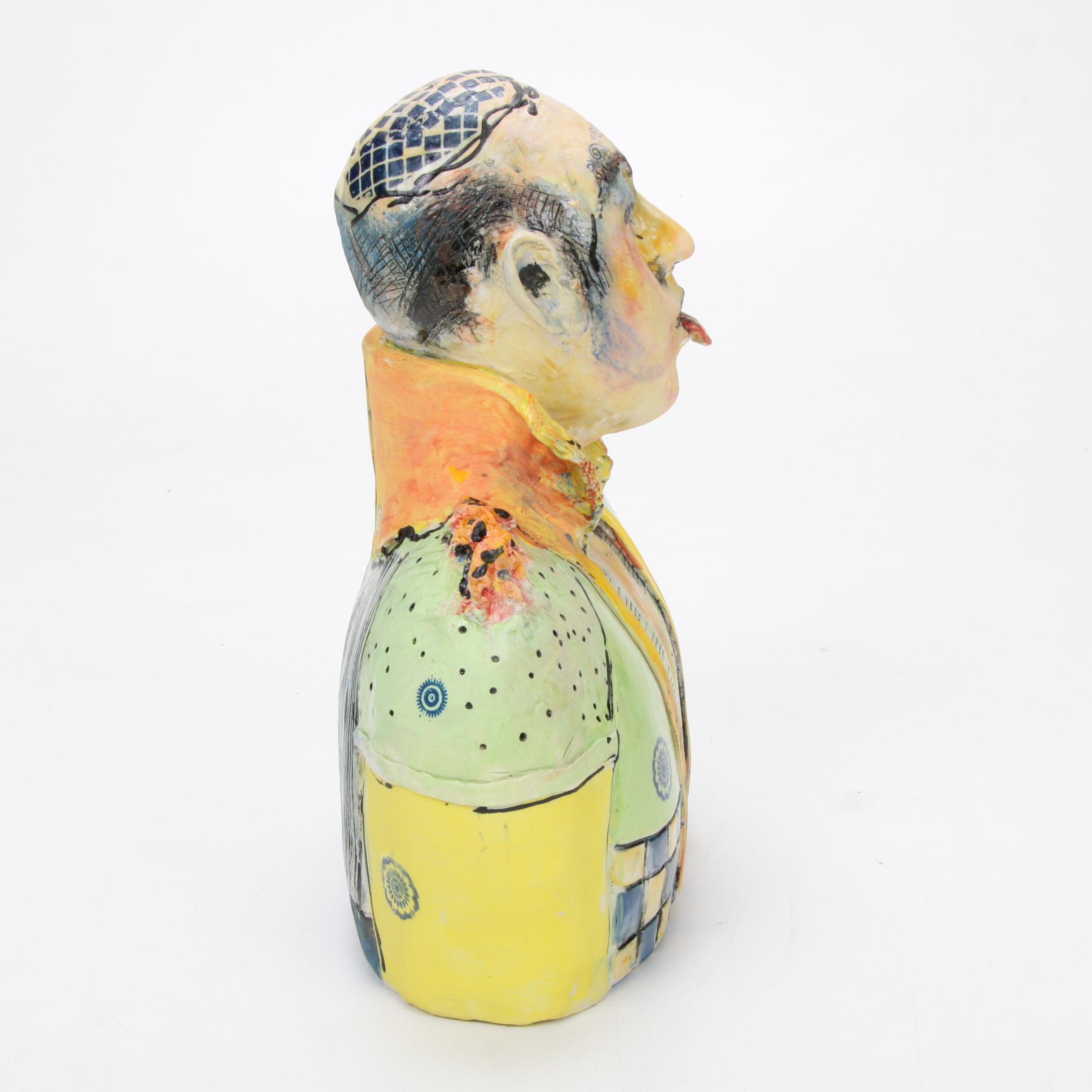 Sandra Aska Hand-Painted Ceramic Sculpture "Elvis Impersonator", 2016
