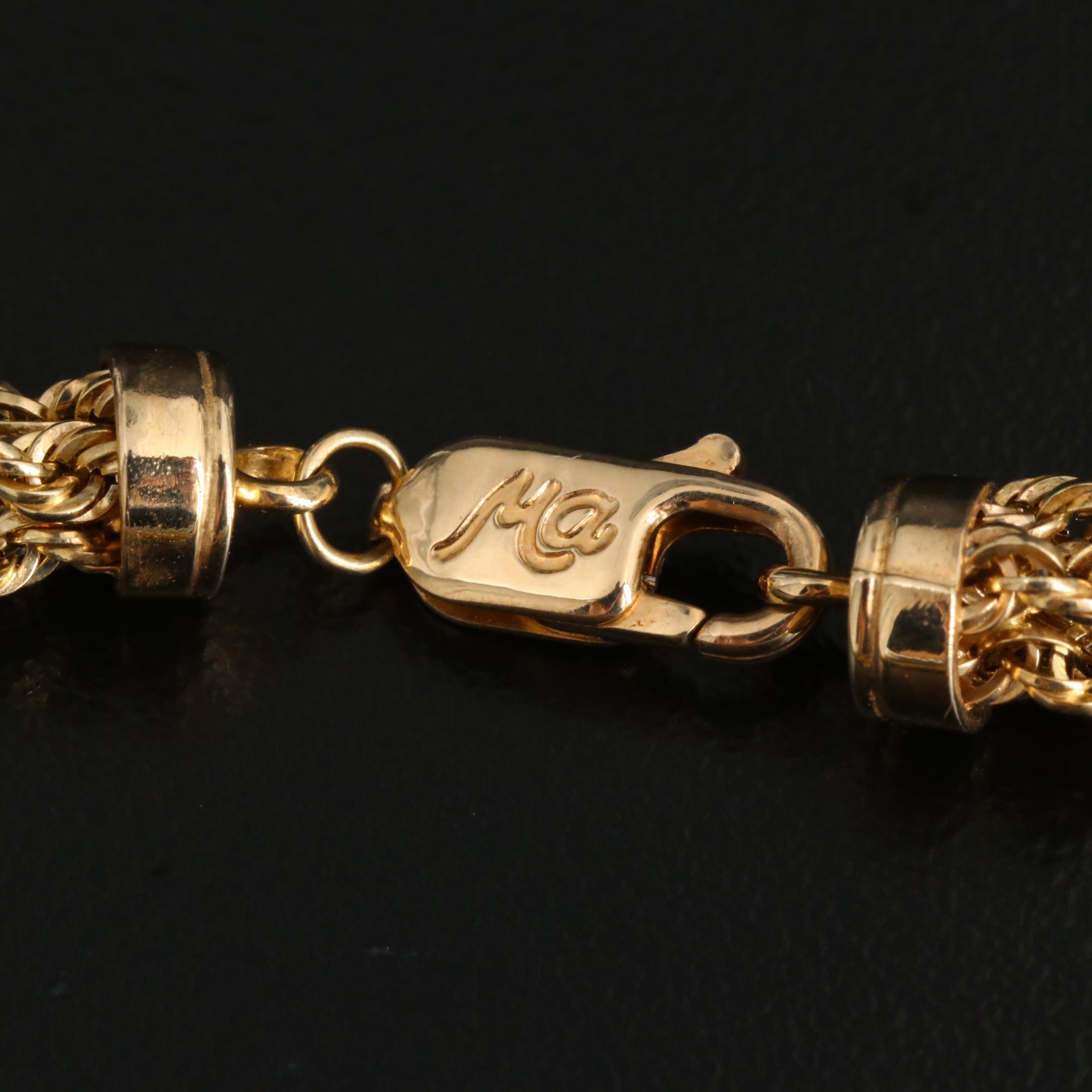 10K Multi-Strand French Rope Lariat Necklace