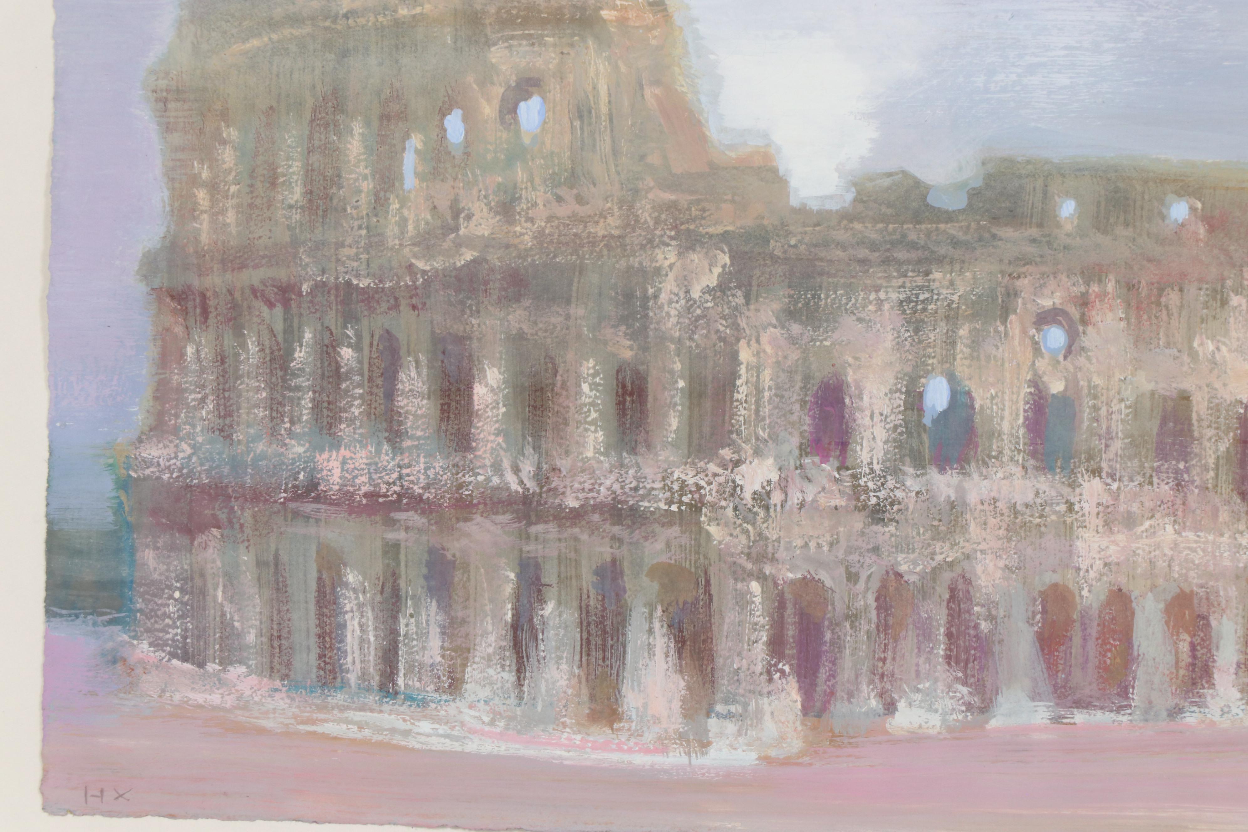 Han Xin Gouache Painting of Roman Coliseum
