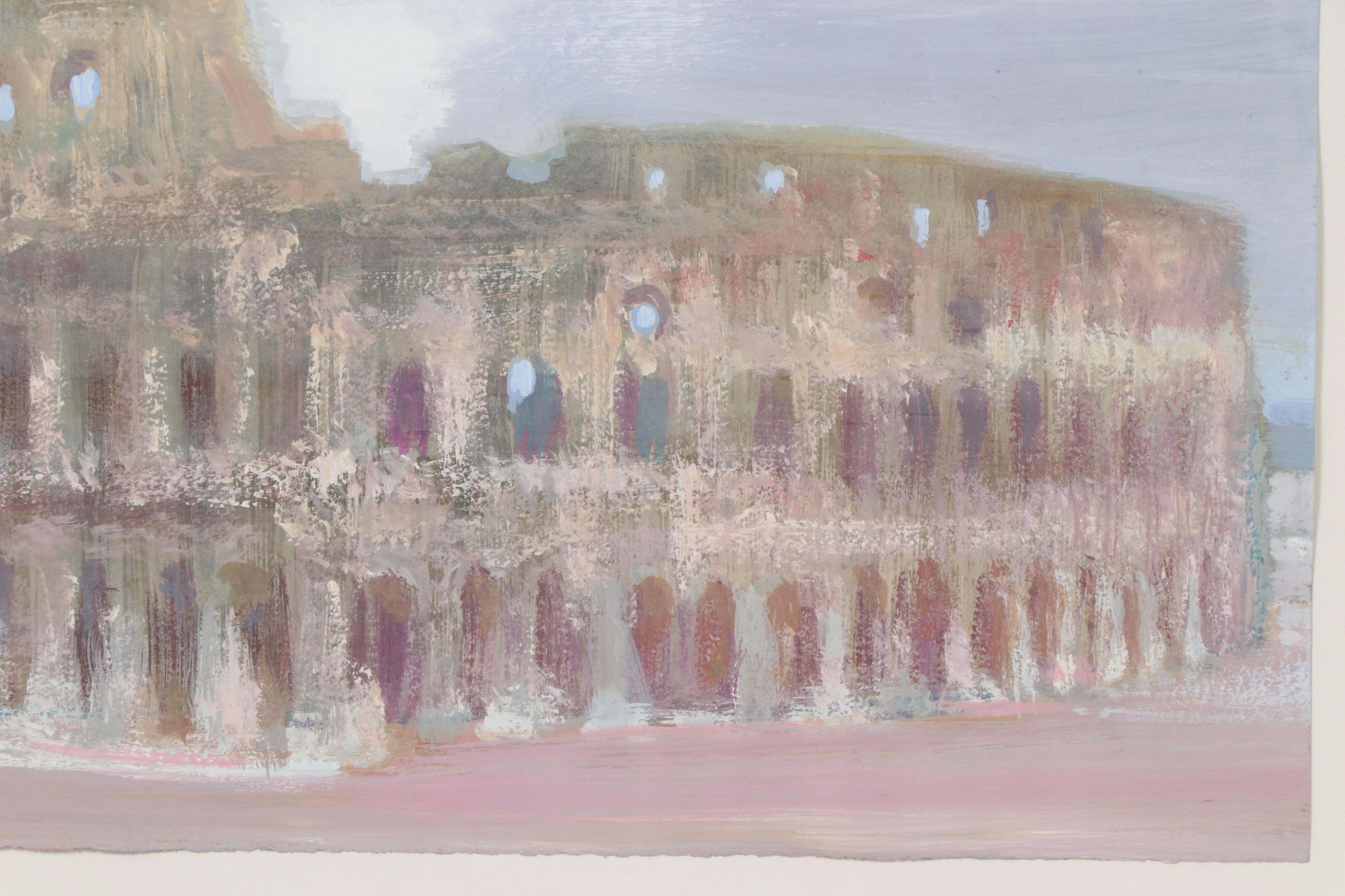 Han Xin Gouache Painting of Roman Coliseum