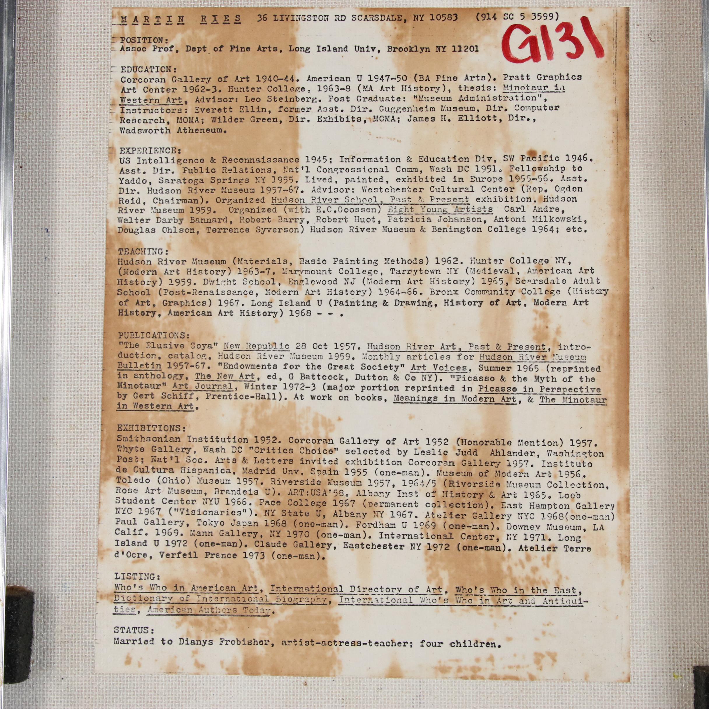 Martin Ries Mixed Media Painting "A Number of Normals", 1975