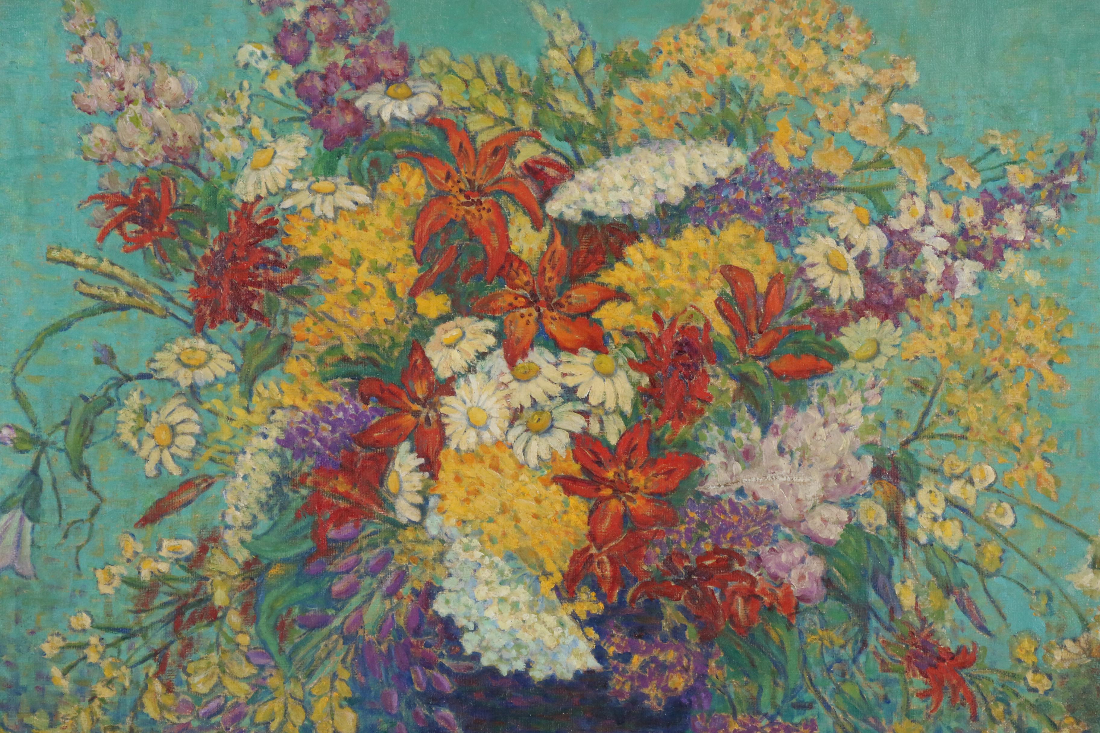Mary E. Marshall Floral Still Life Oil Painting, Early 20th Century