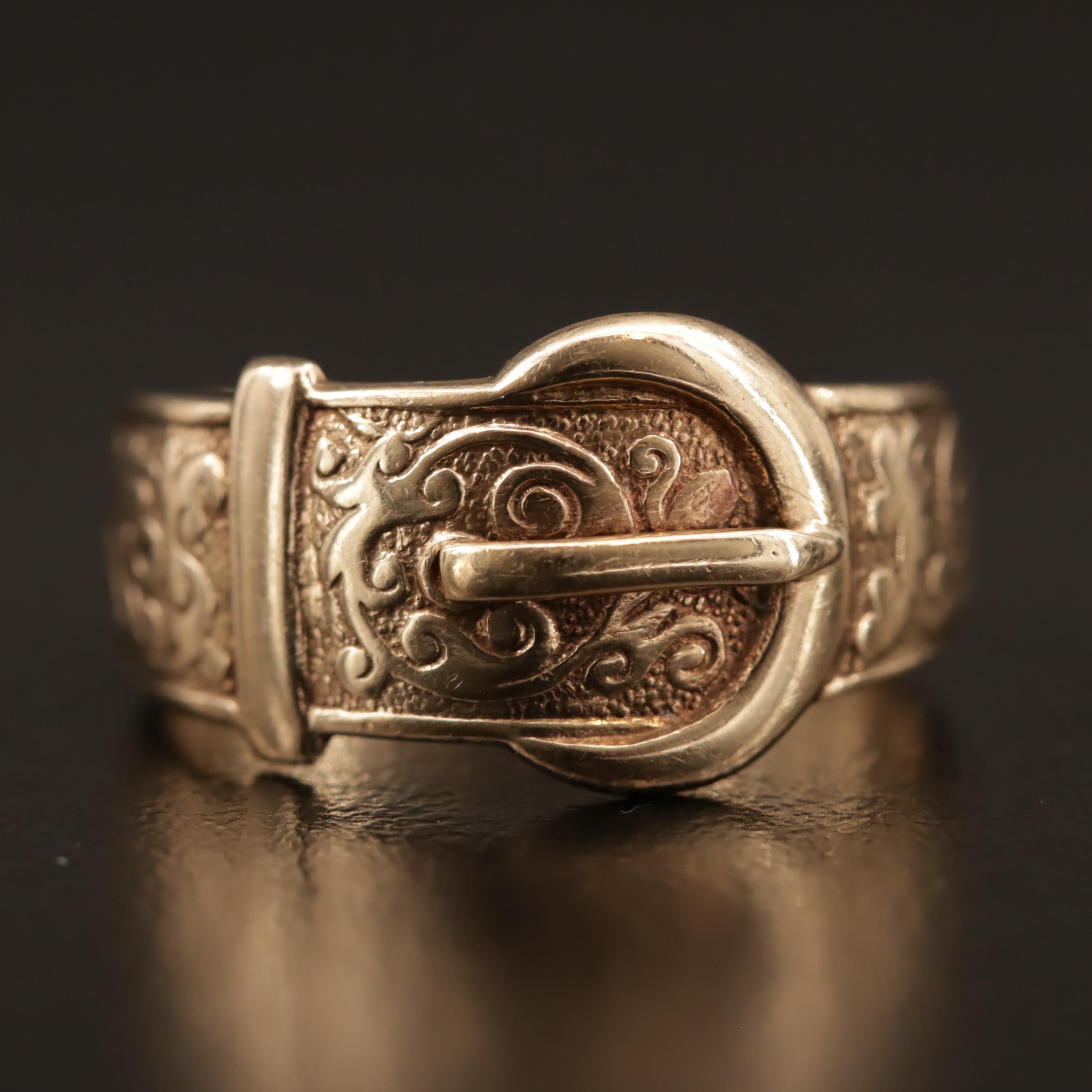 Vintage William J Pellow 9K Buckle Band