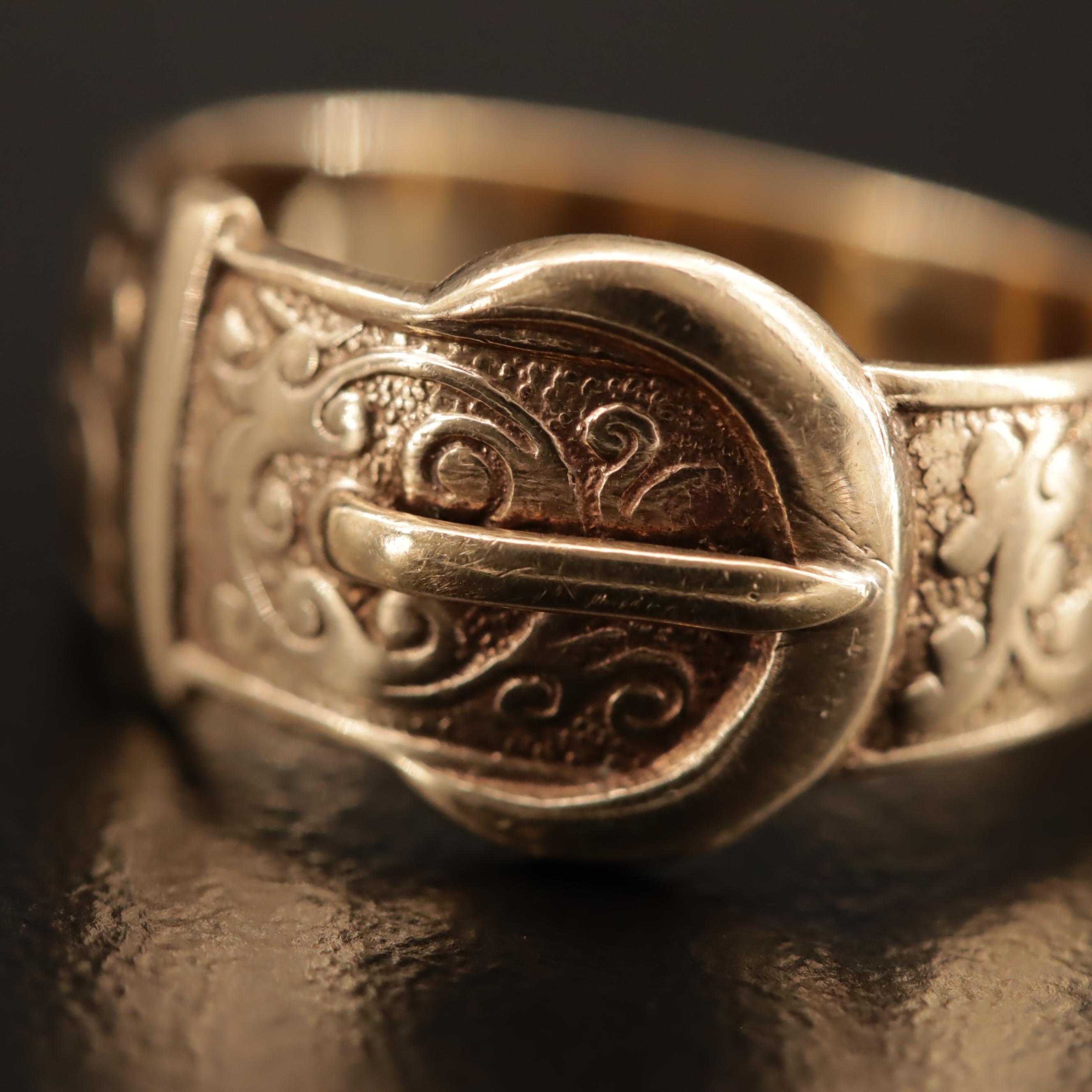 Vintage William J Pellow 9K Buckle Band