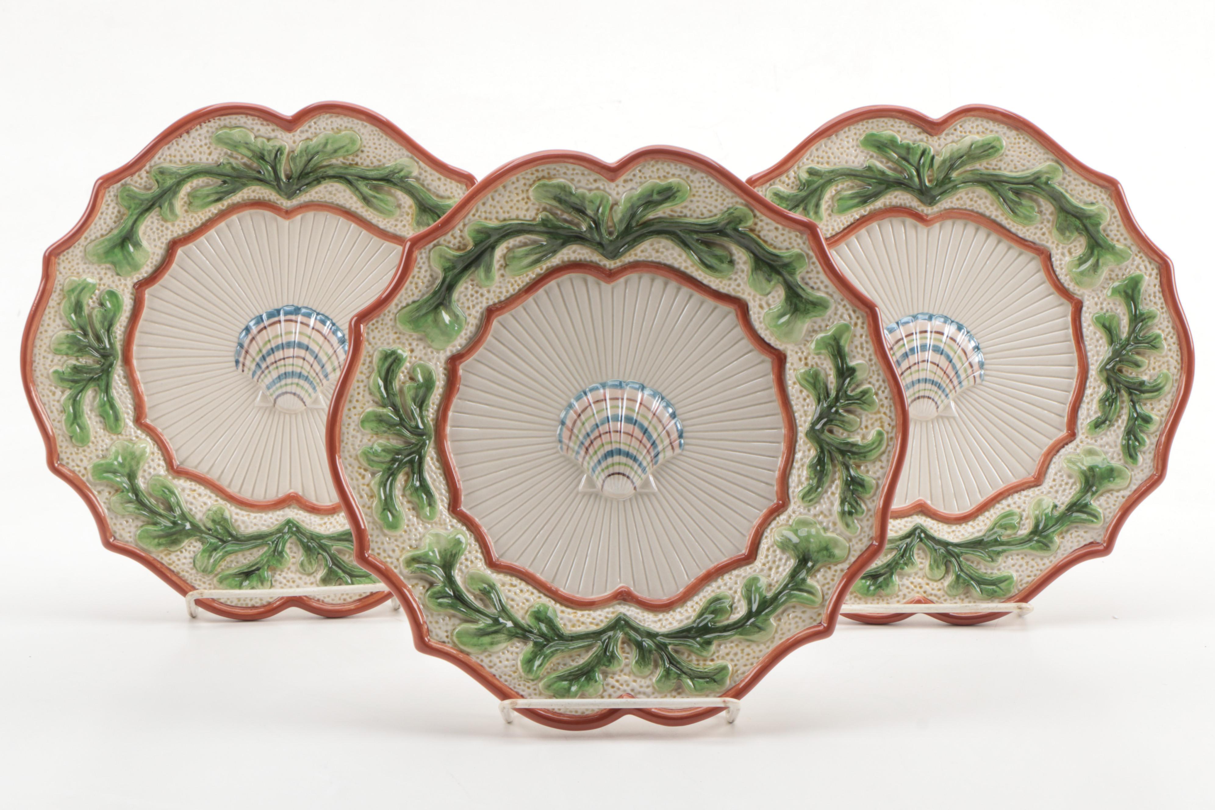 Fitz and Floyd Exotic Jungle Clock, Fish Collection Canapé Plates