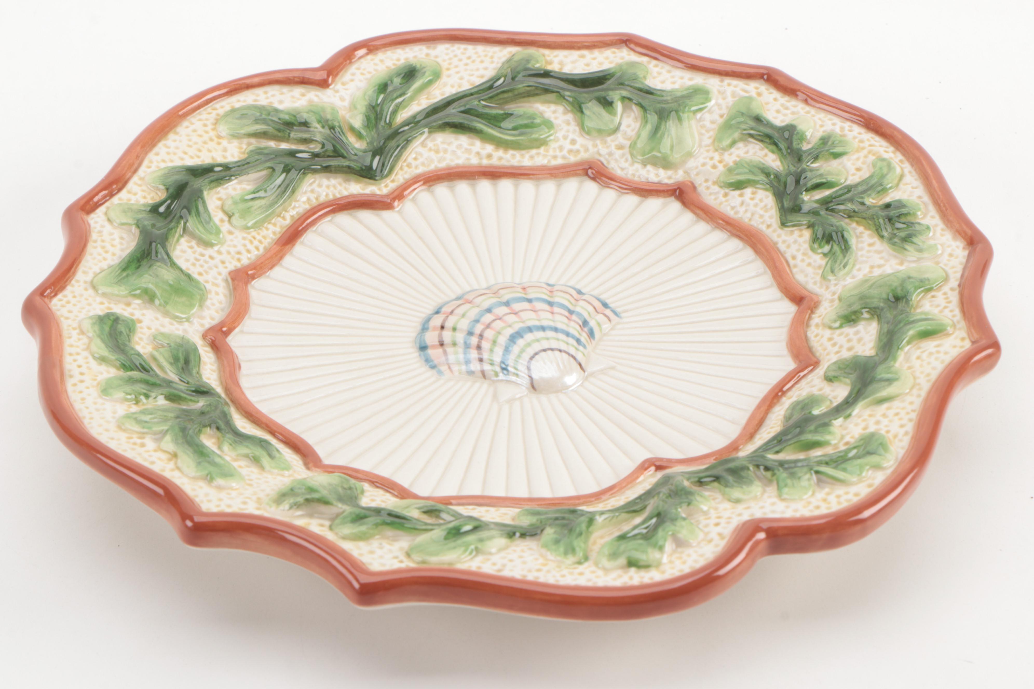 Fitz and Floyd Exotic Jungle Clock, Fish Collection Canapé Plates