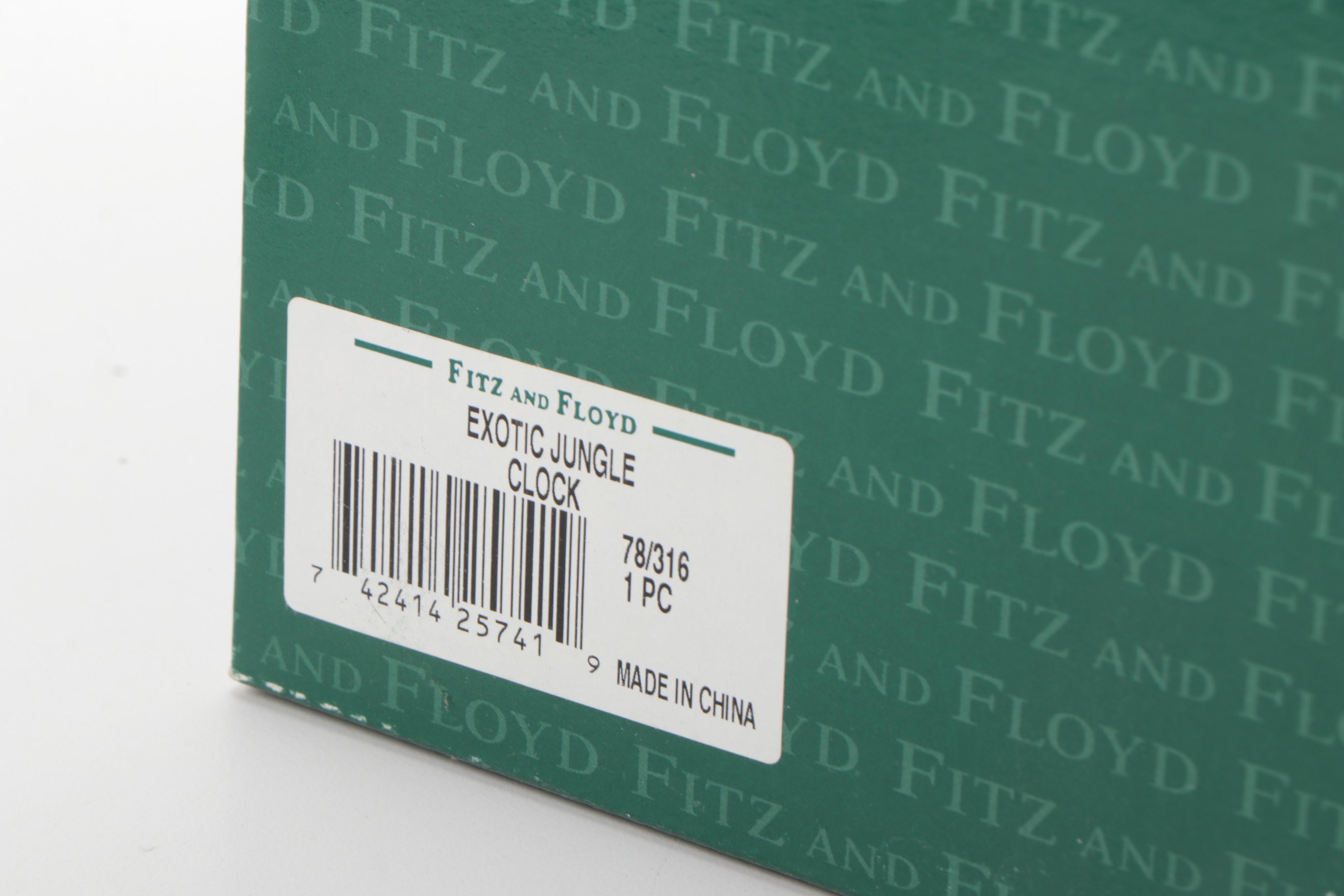 Fitz and Floyd Exotic Jungle Clock, Fish Collection Canapé Plates