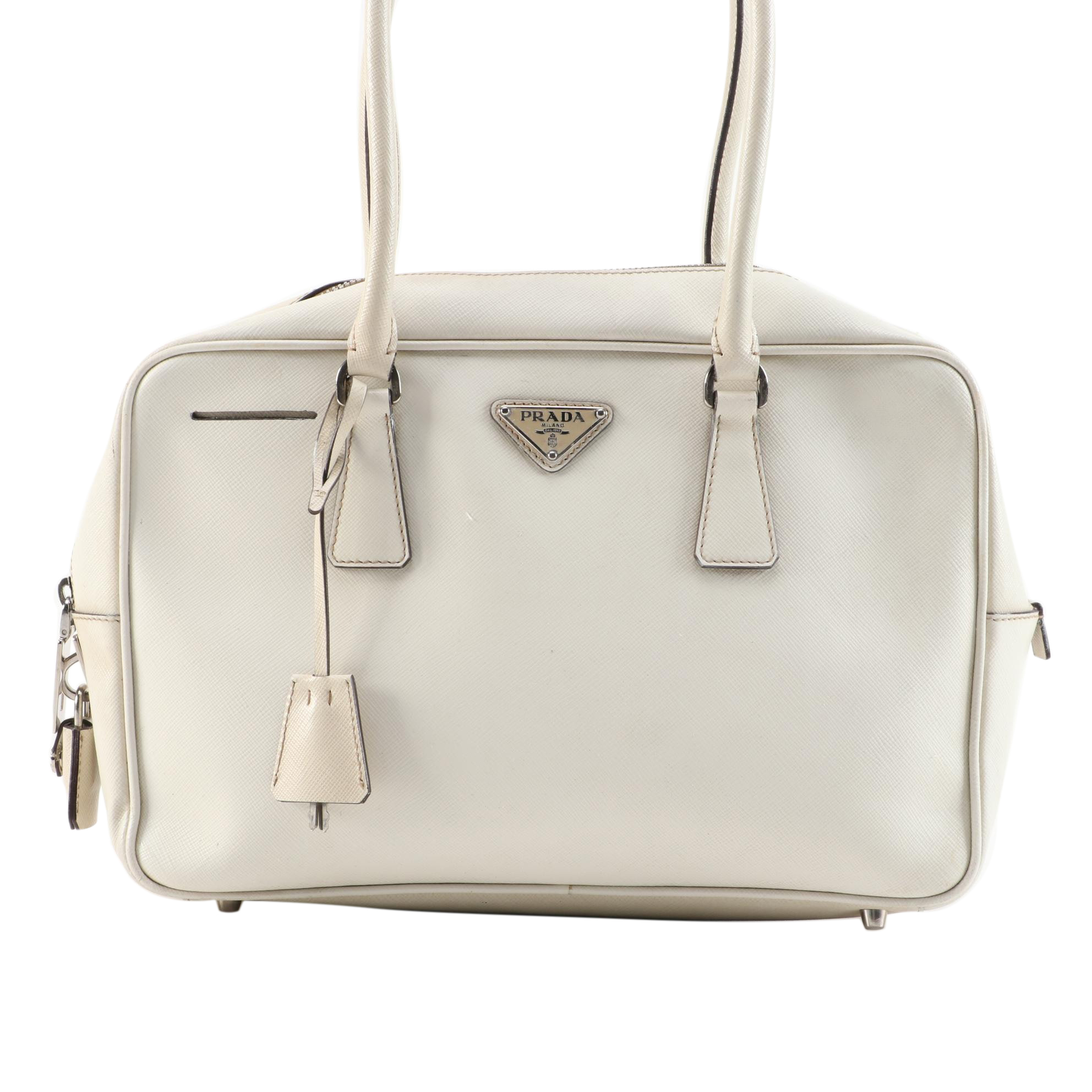 Prada White Saffiano Leather Handbag