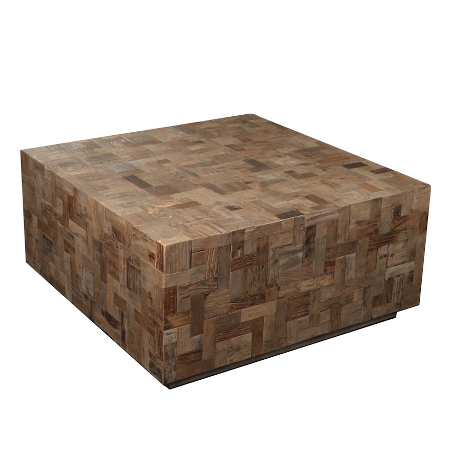 Uttermost Mosaic Wood Cube Coffee Table, Contemporary
