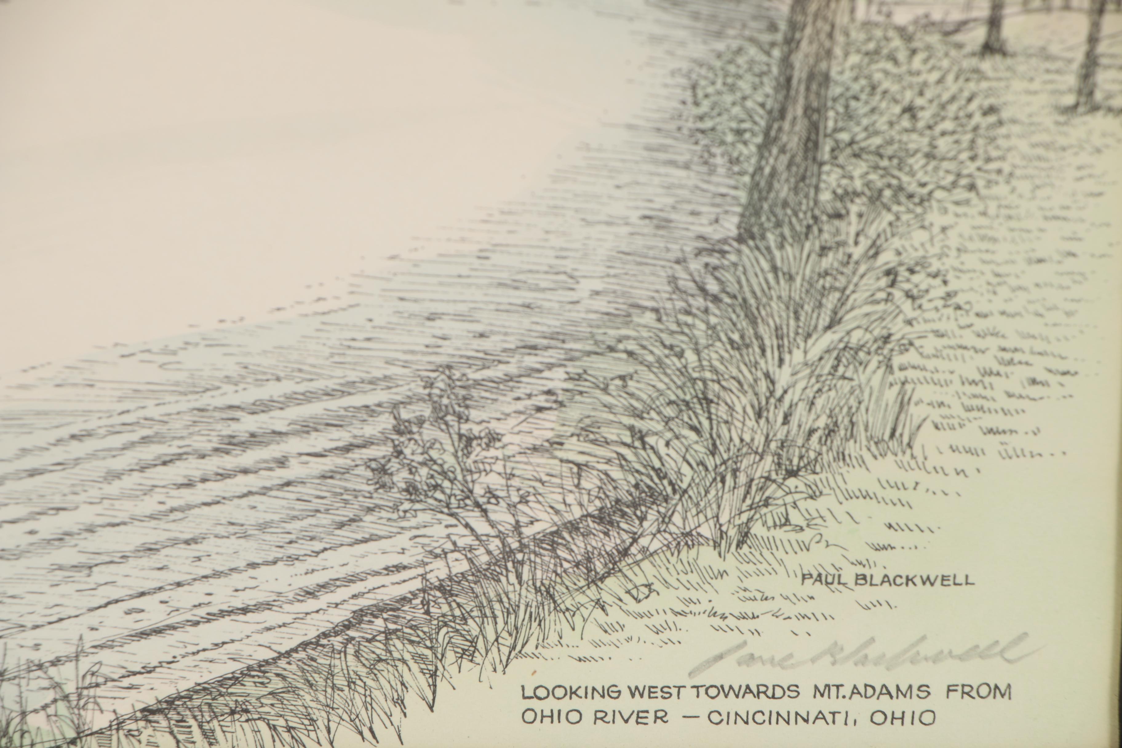 Paul Blackwell Hand-Colored Lithographs of Cincinnati Landmarks