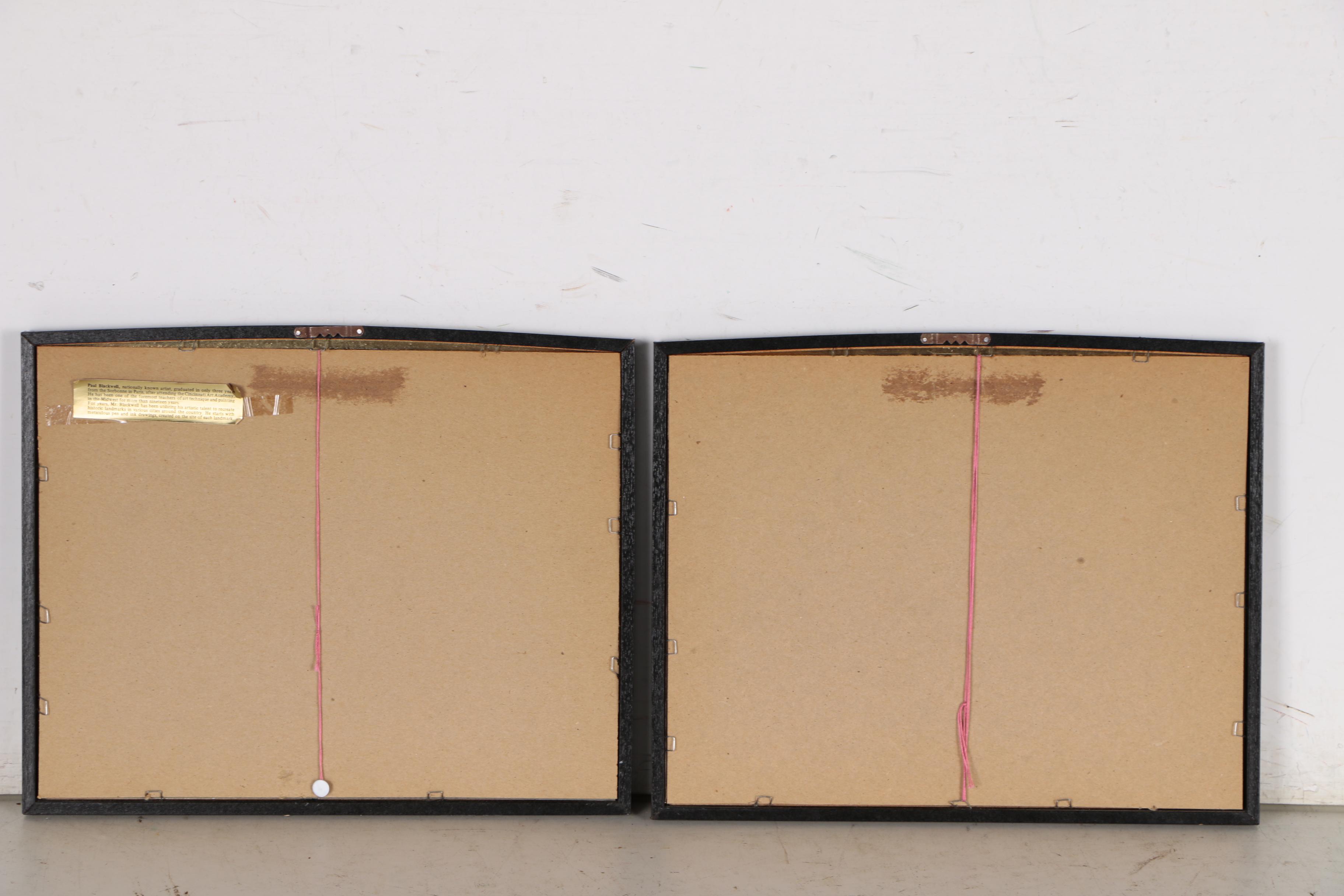 Paul Blackwell Hand-Colored Lithographs of Cincinnati Landmarks