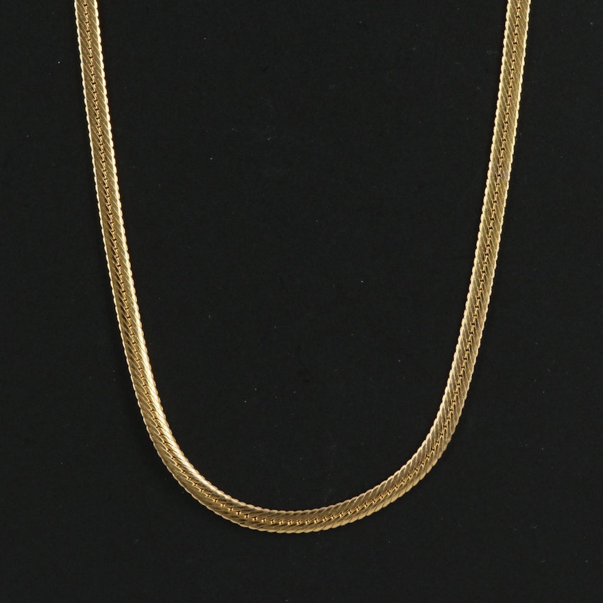 14K Herringbone Chain Necklace