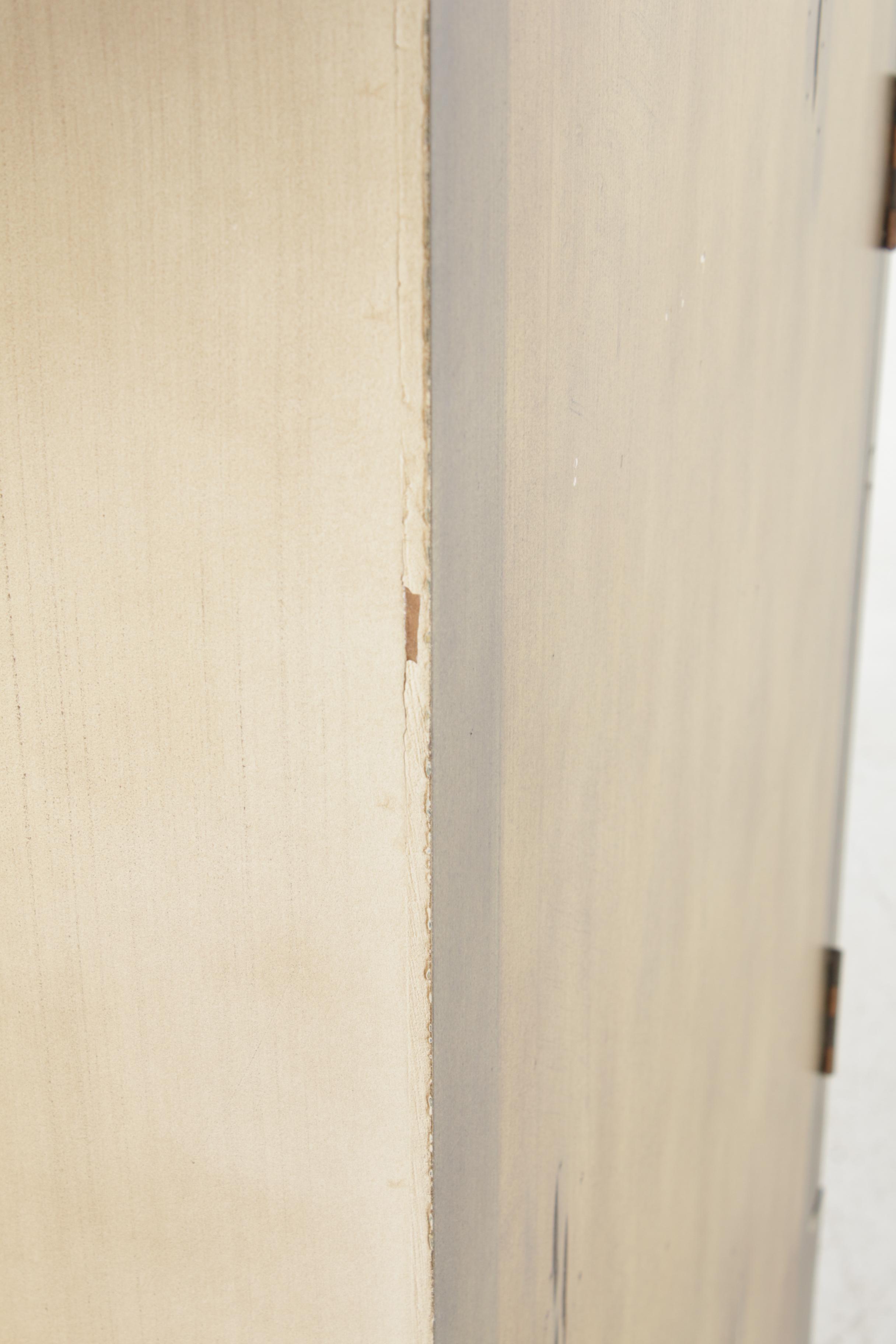 Paint Distressed Provincial Style Curved Front Media Cabinet, Contemporary