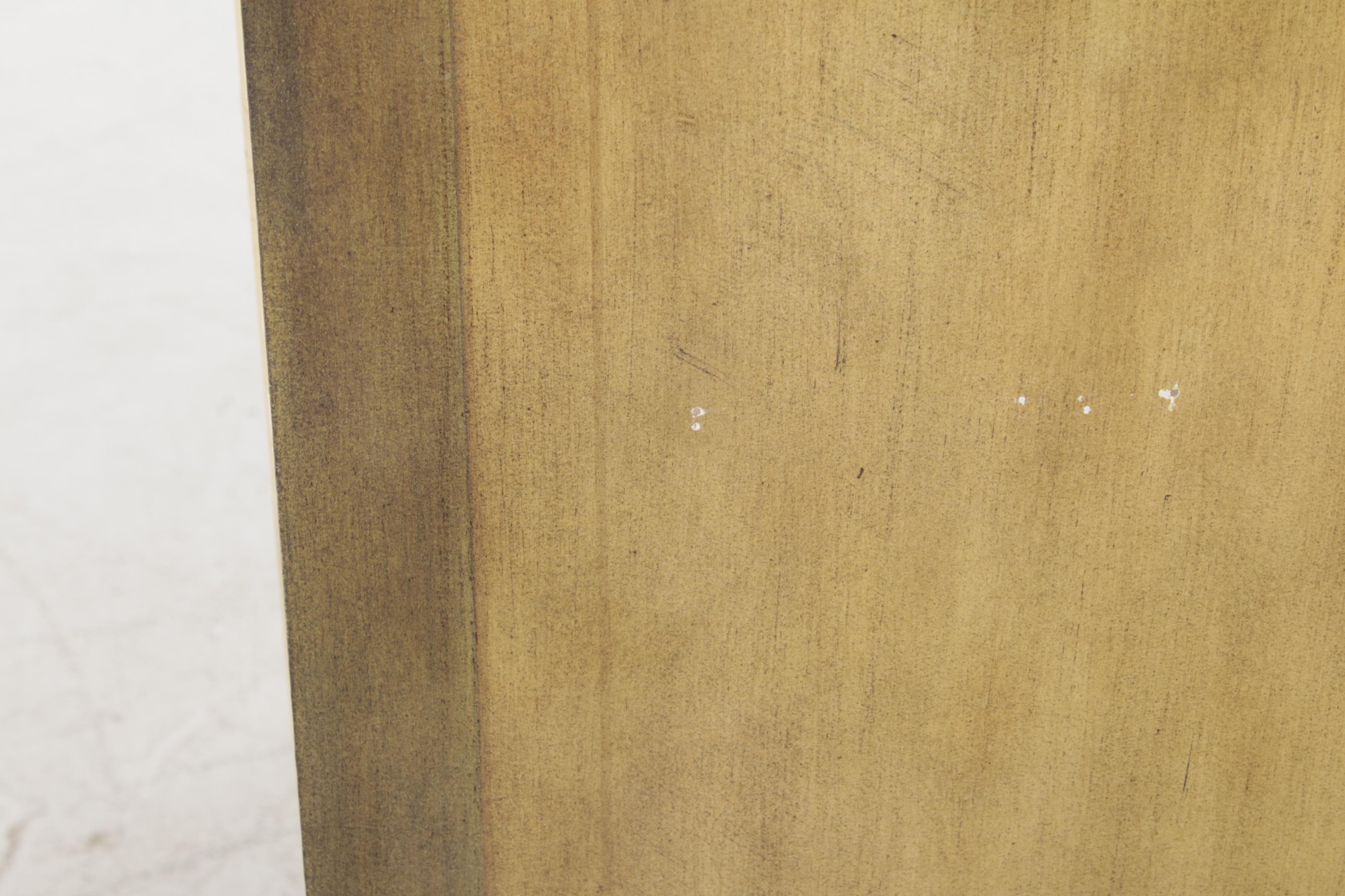 Paint Distressed Provincial Style Curved Front Media Cabinet, Contemporary