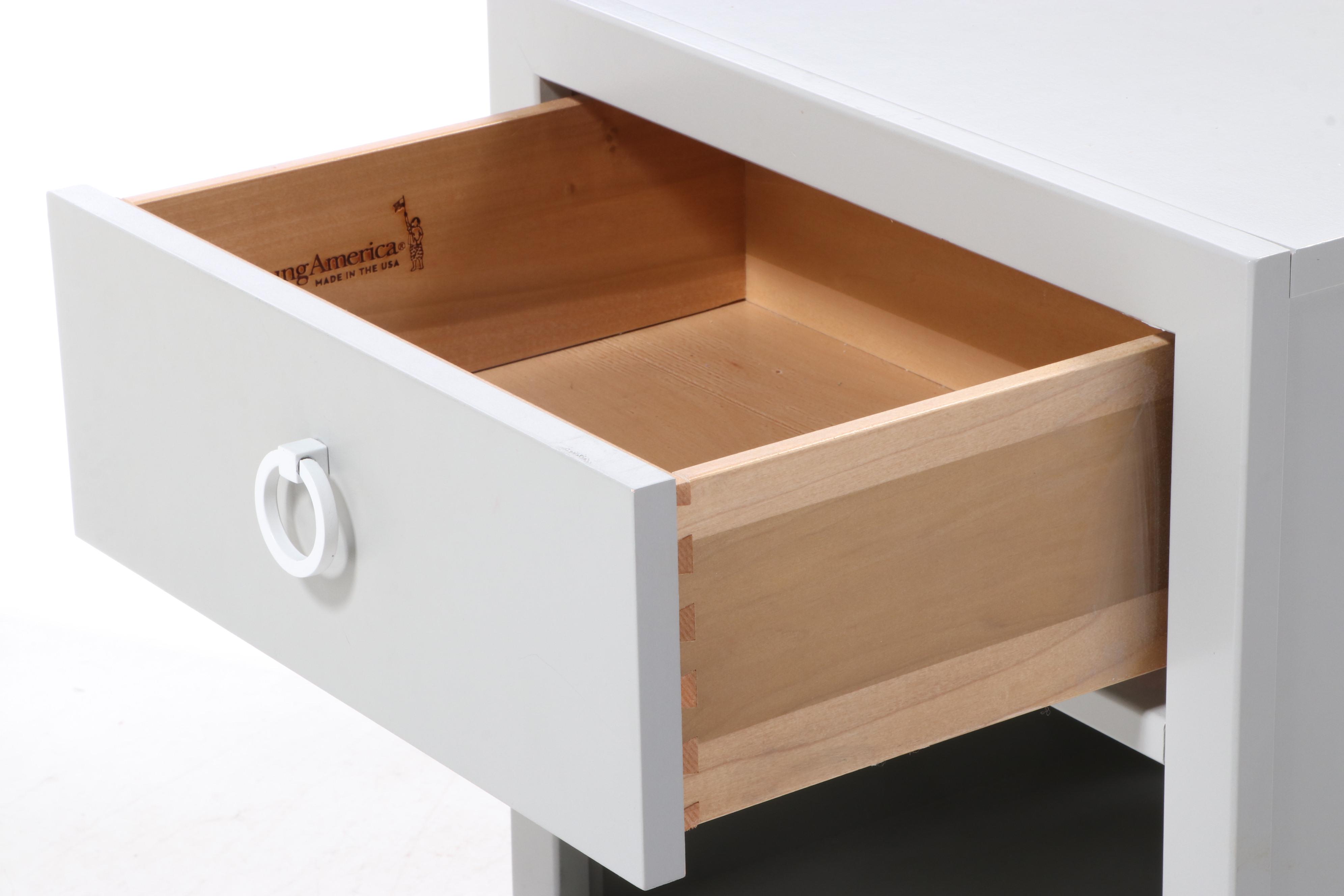 Stanley Furniture "Young America" Grey and White-Painted Nightstand