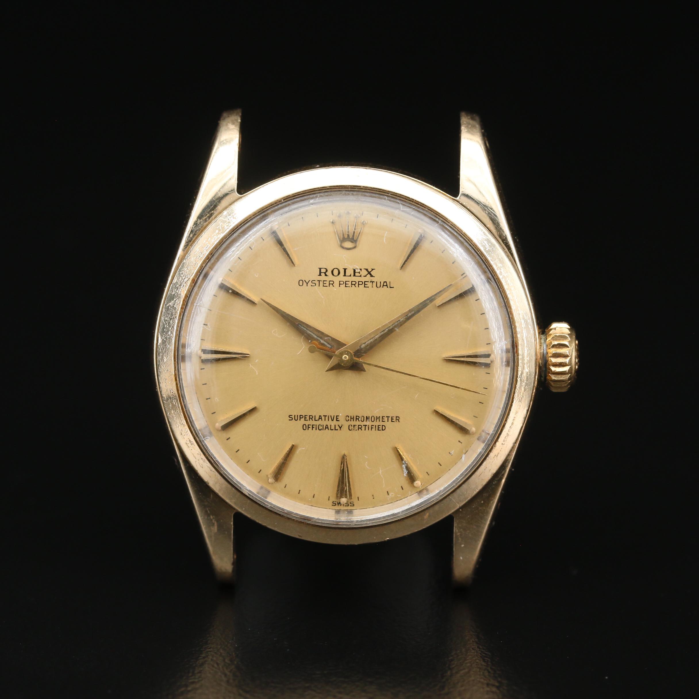 Vintage Rolex "Oyster Perpetual" Gold Shell Watch