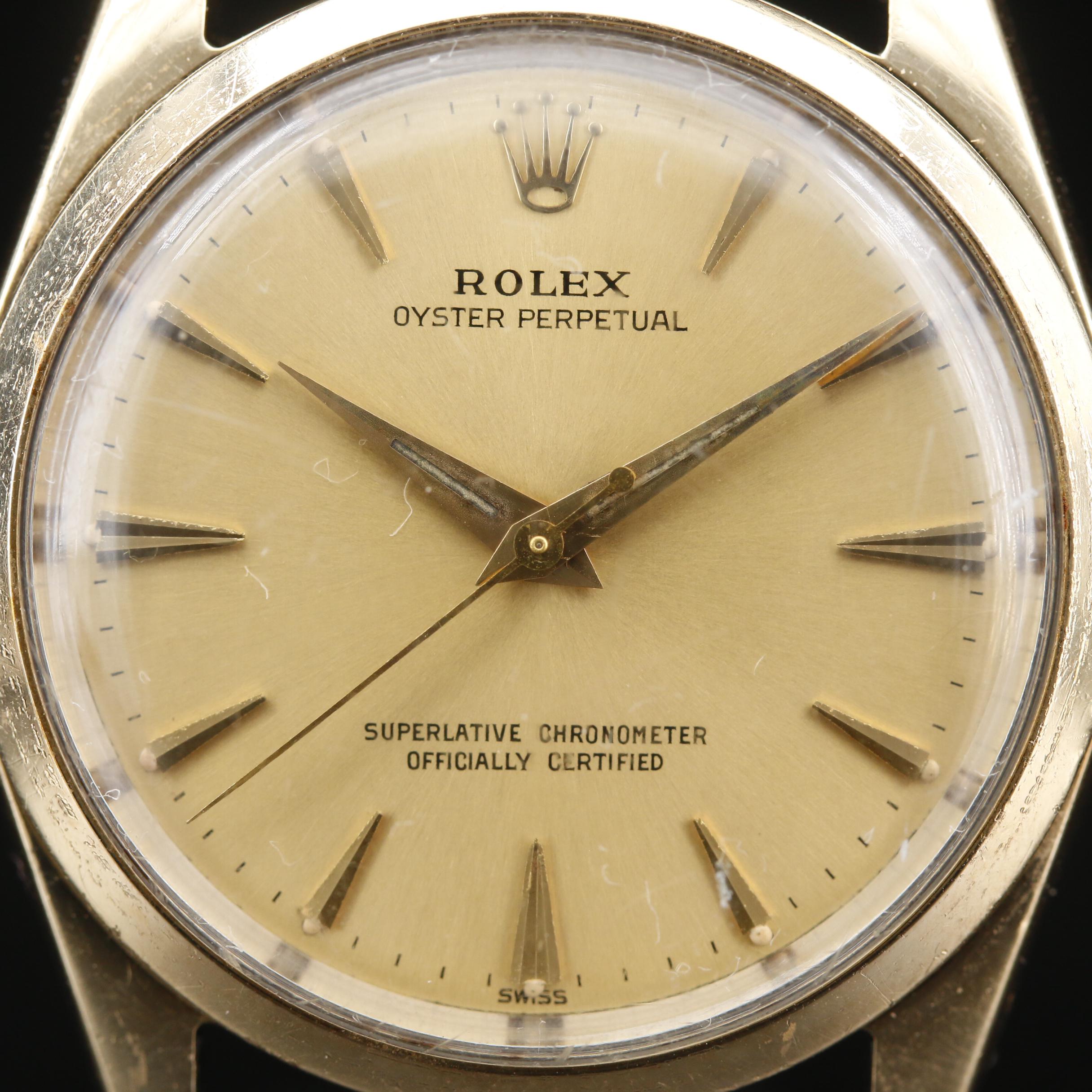 Vintage Rolex "Oyster Perpetual" Gold Shell Watch