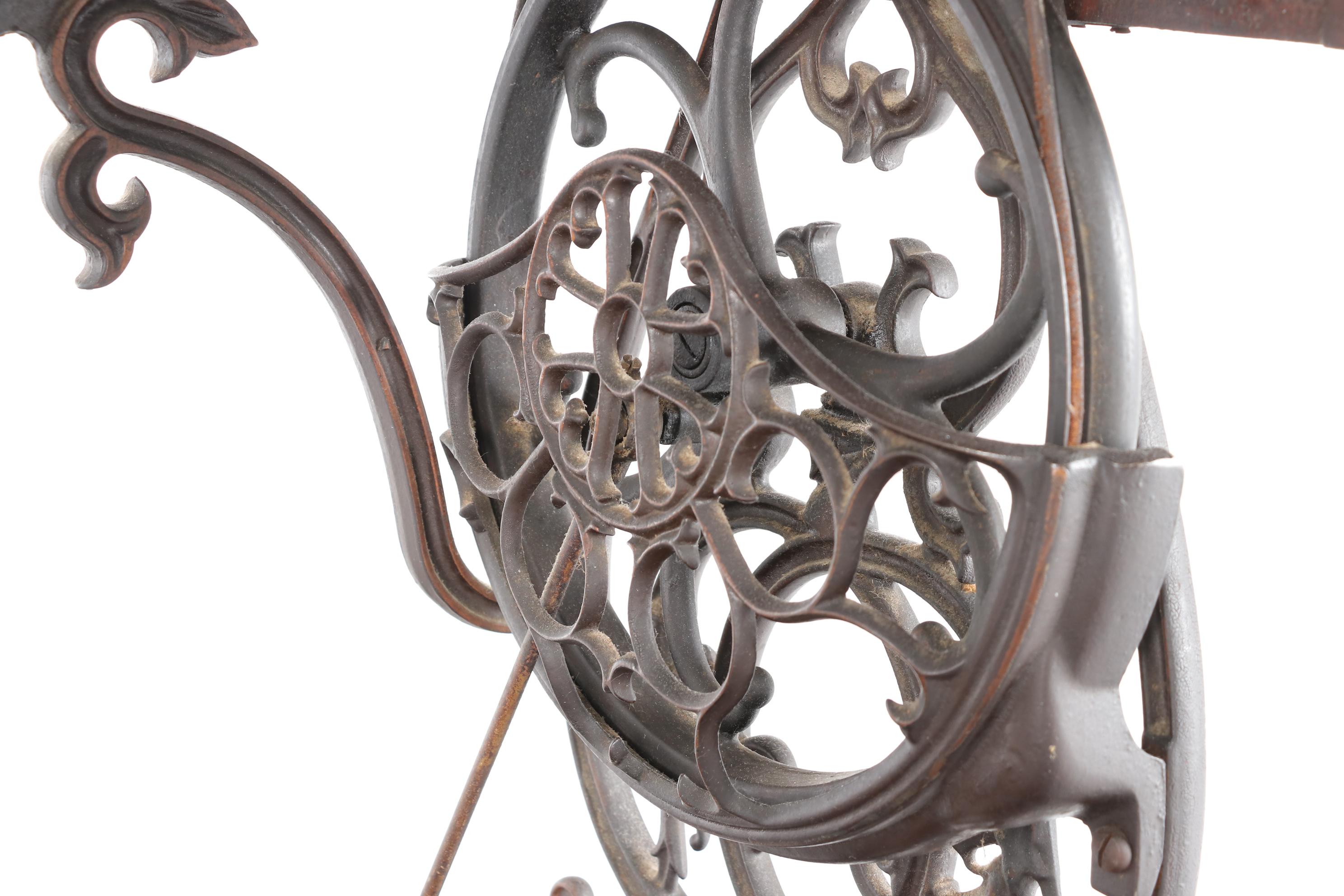 B. Eldredge Automatic Manual Sewing Machine and Cabinet, Antique