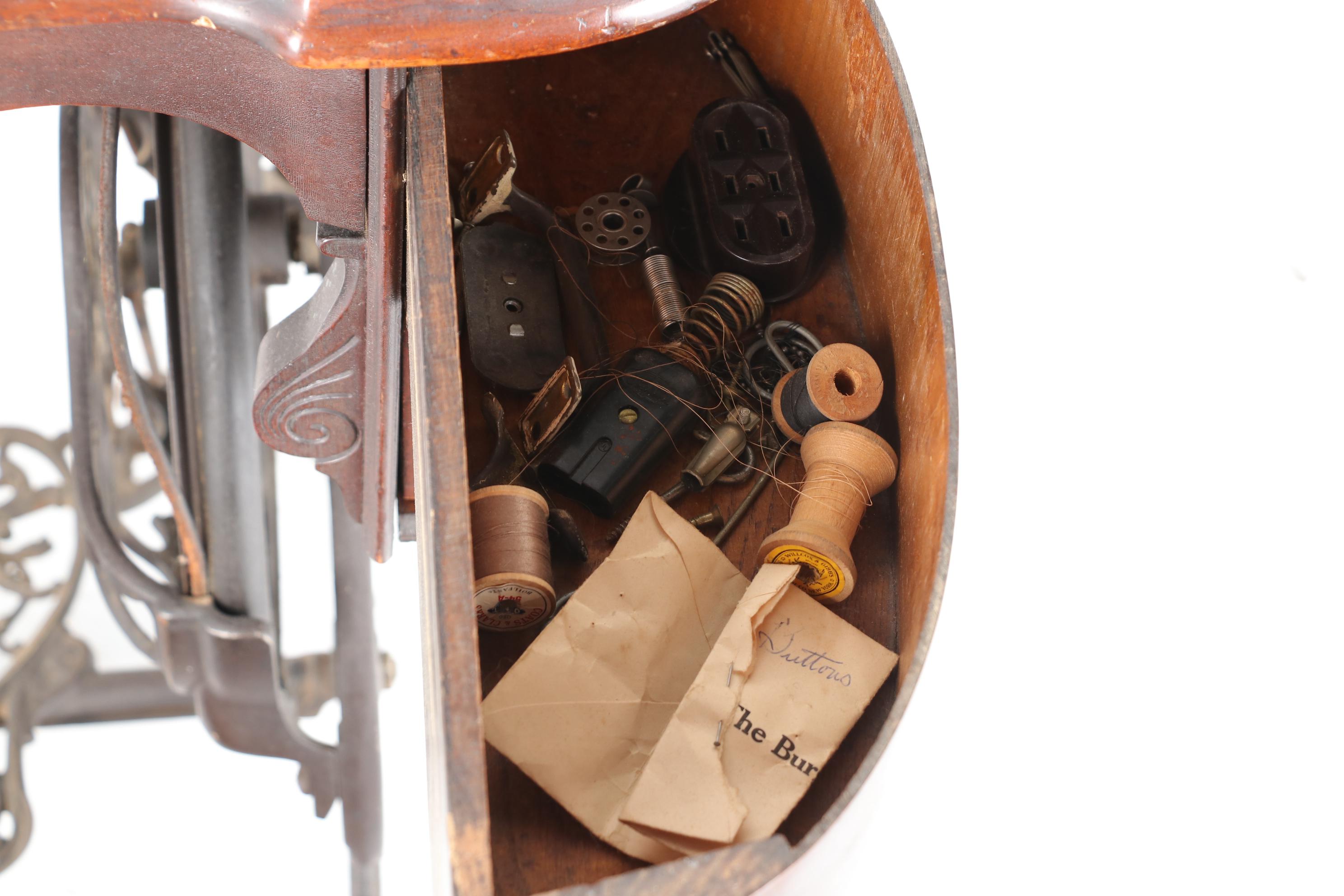 B. Eldredge Automatic Manual Sewing Machine and Cabinet, Antique