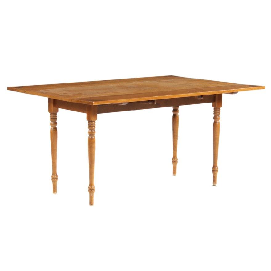 Sheraton Style Drop Leaf Hickory Table, Mid-20th Century