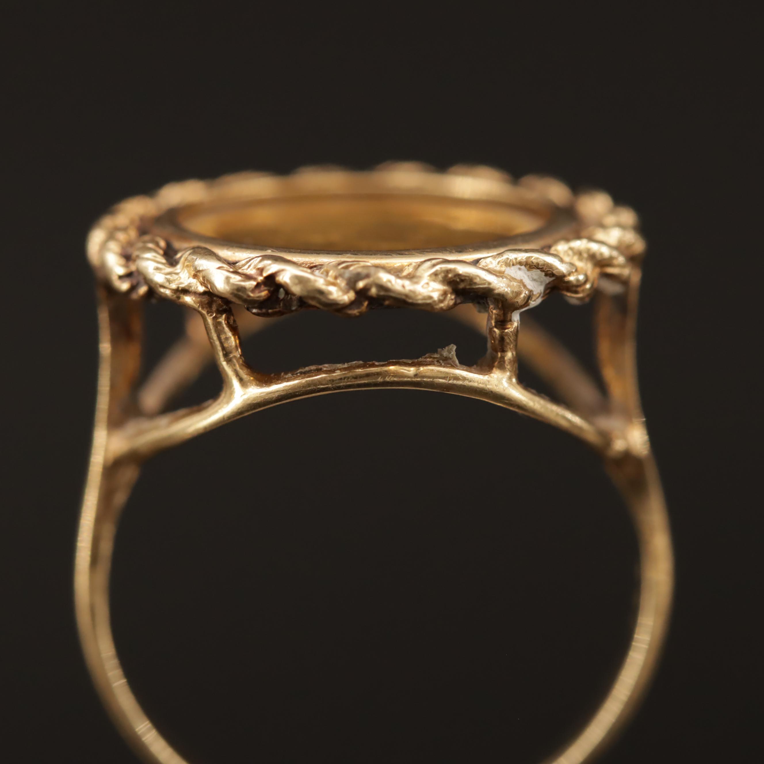 24K Coin in 14K Ring