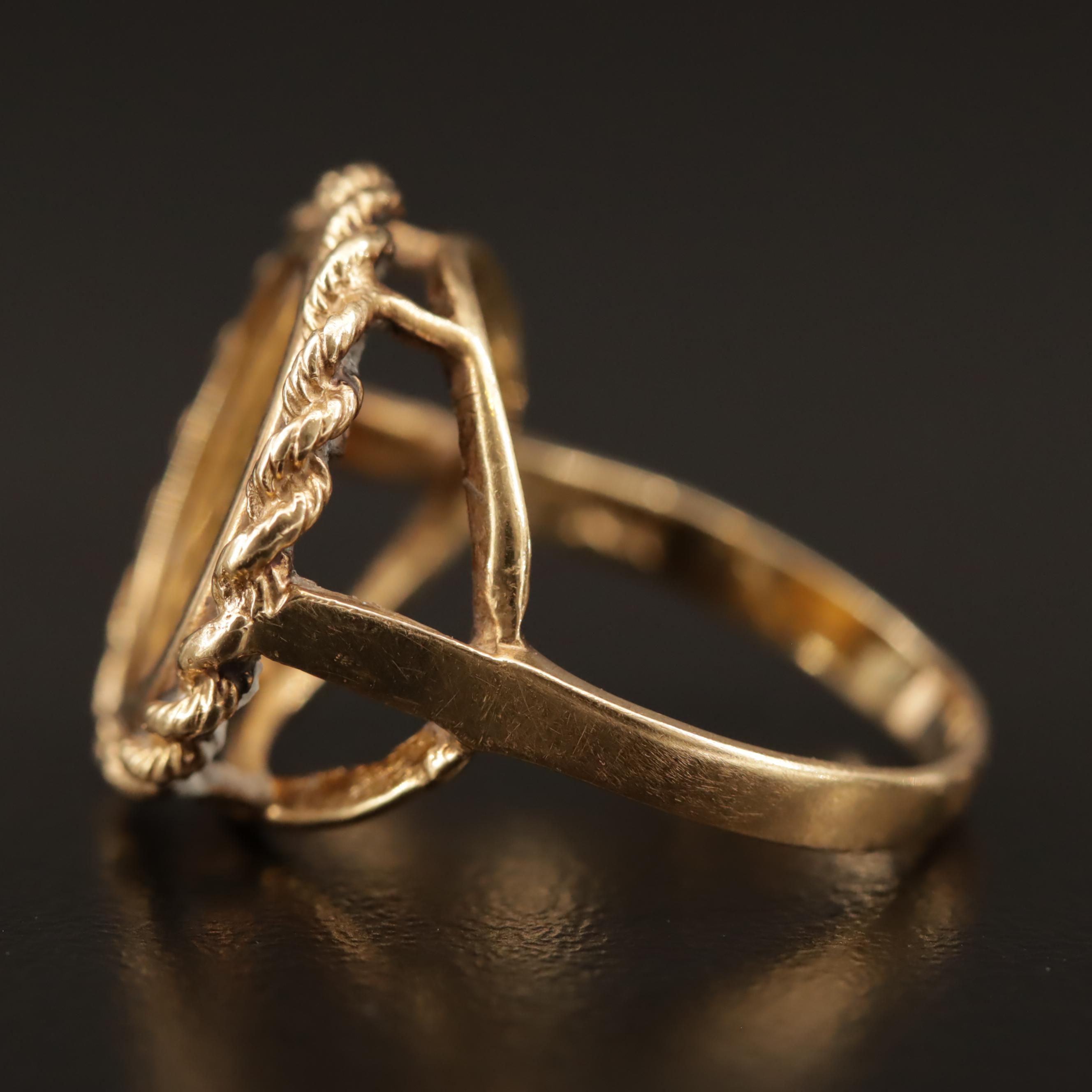 24K Coin in 14K Ring
