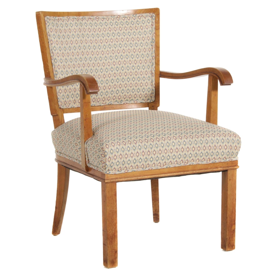 Maple Upholstered Armchair, Late 20th Century