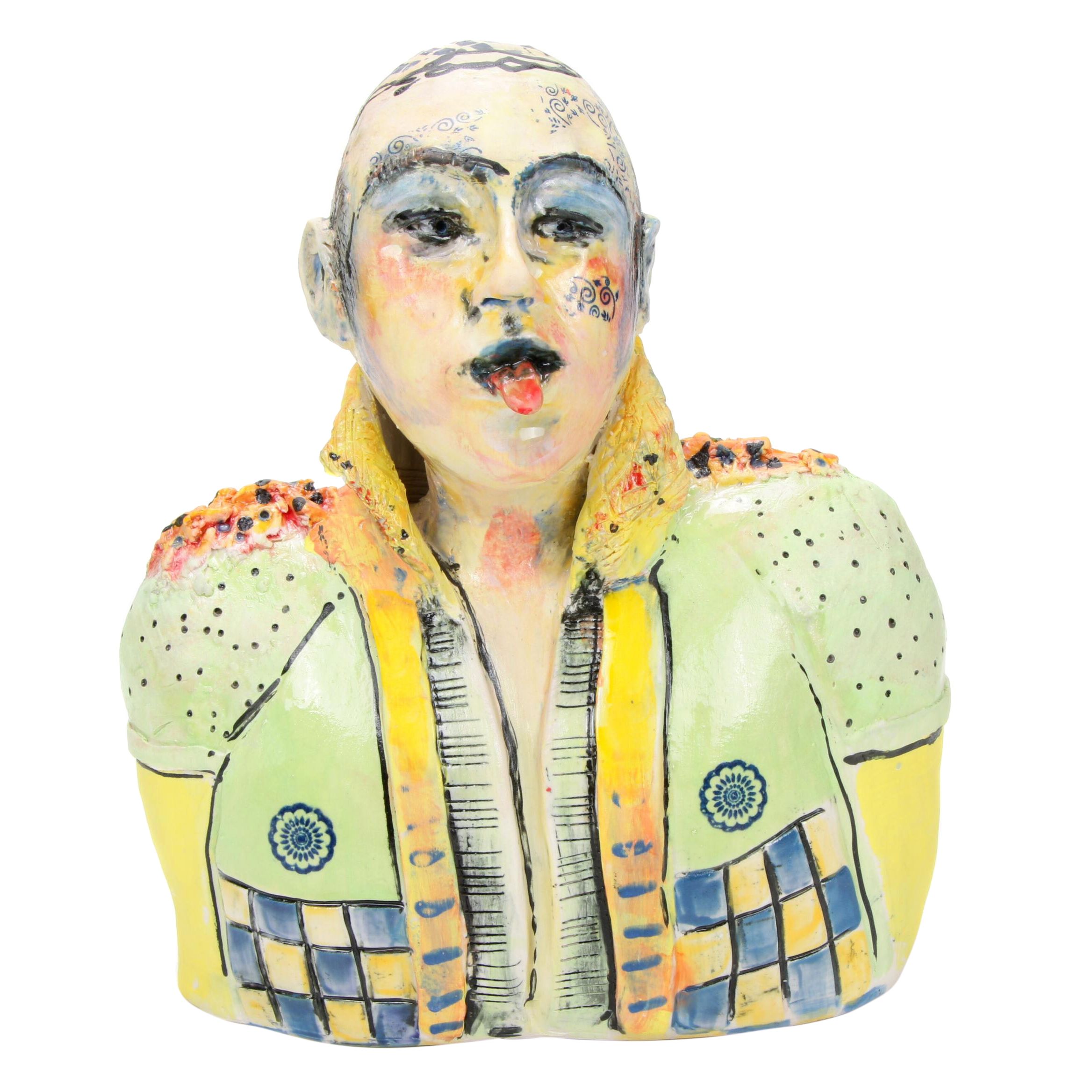 Sandra Aska Hand-Painted Ceramic Sculpture "Elvis Impersonator", 2016
