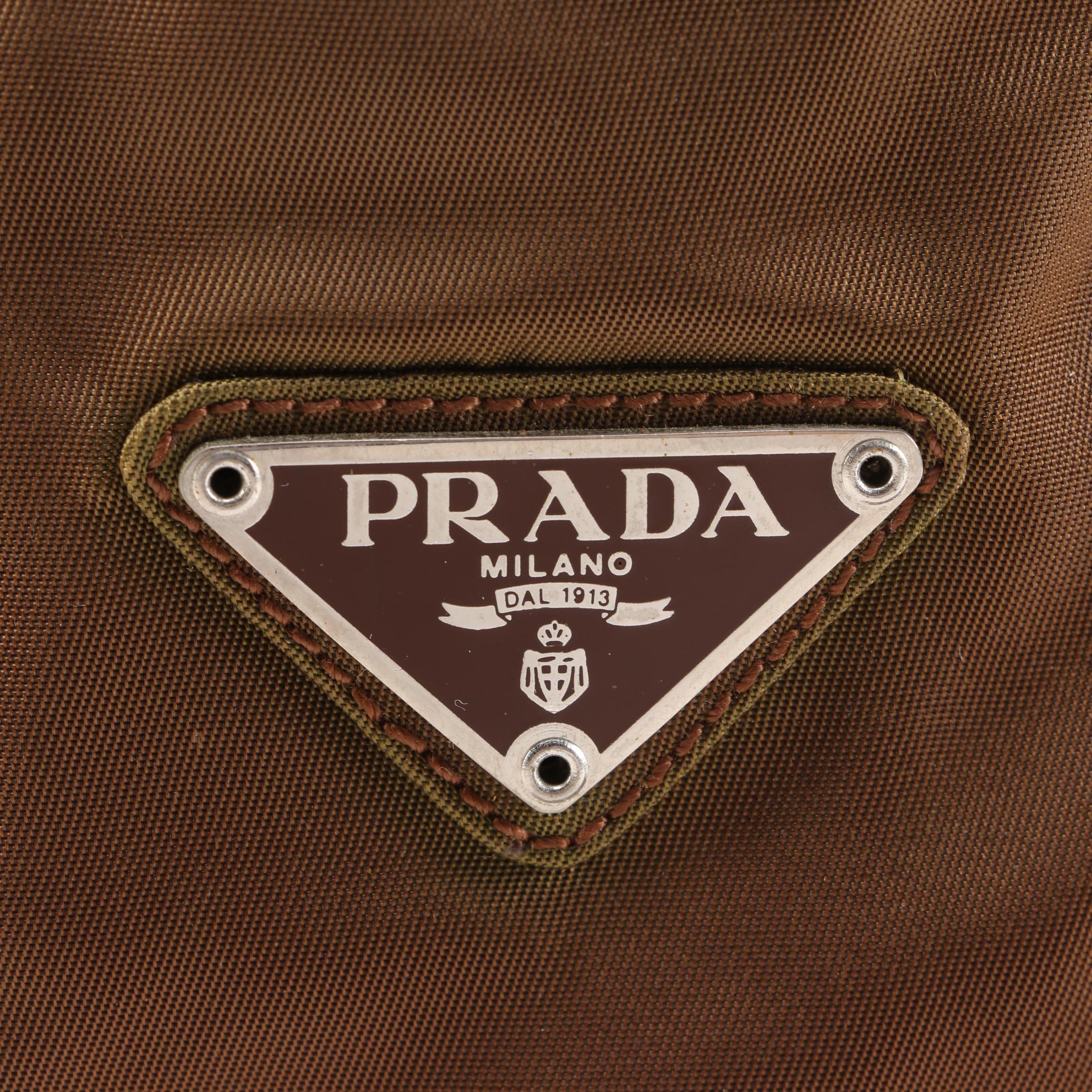 Prada Tessuto City Nylon Shoulder Tote in Bruciato