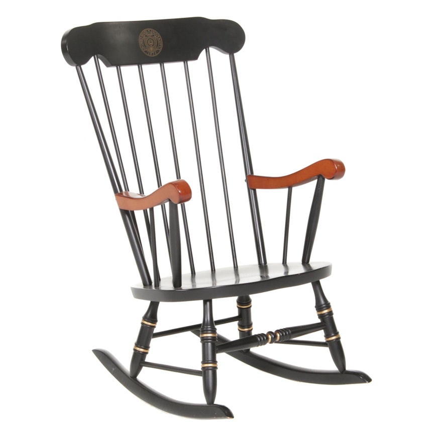Boone Industries Ohio State University Cherry and Ebonized Wood Rocking Chair