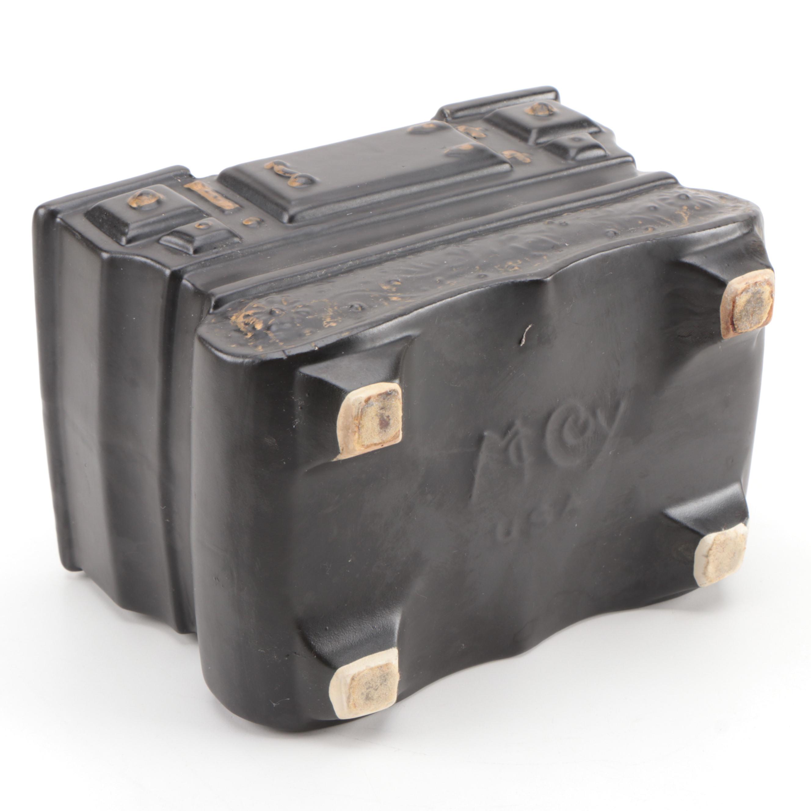 McCoy Ceramic Black Cook Stove Cookie Jar, Mid-20th Century