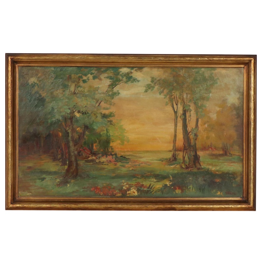 Continental Style Landscape Oil Painting