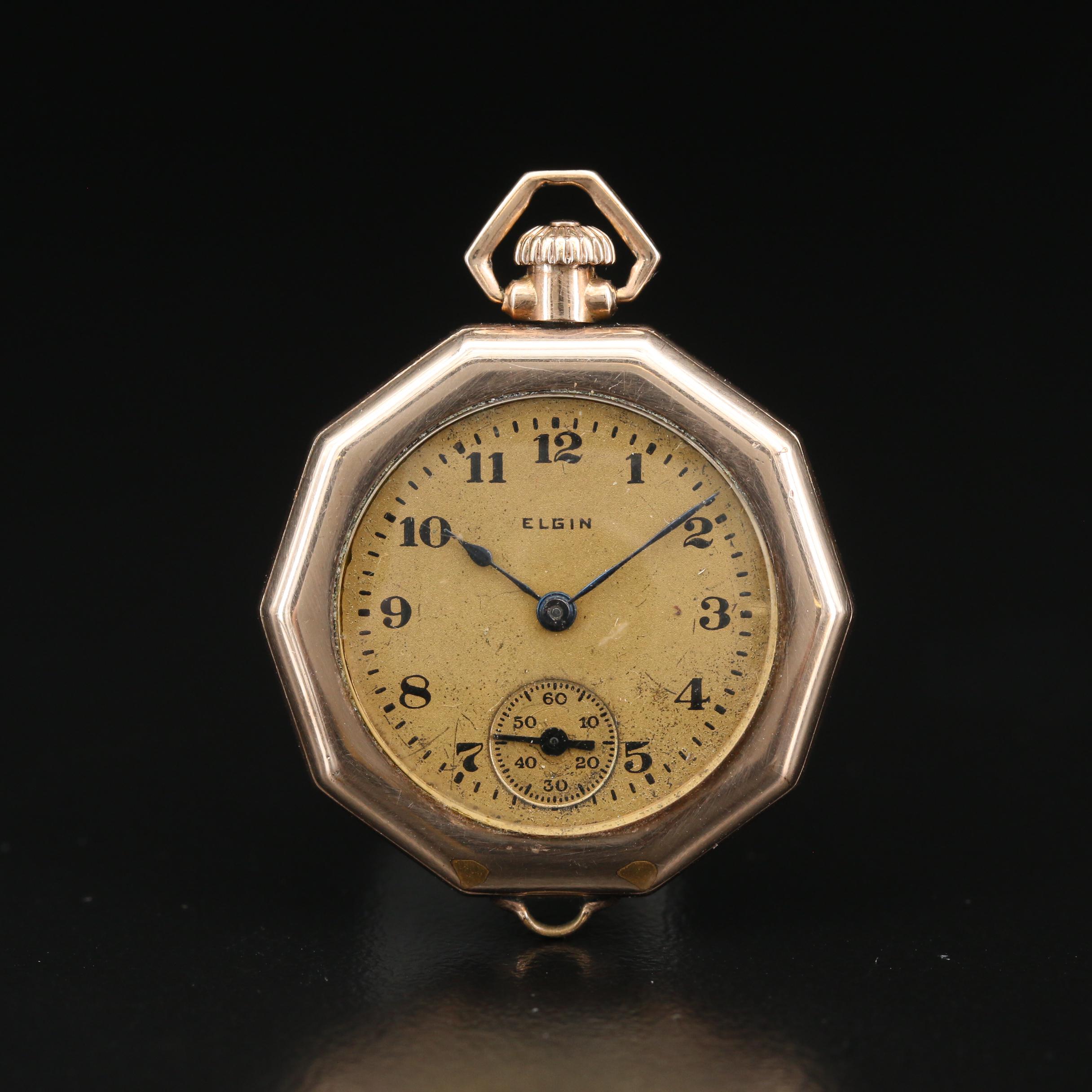 1919 Elgin Gold Filled Convertible Pocket Watch