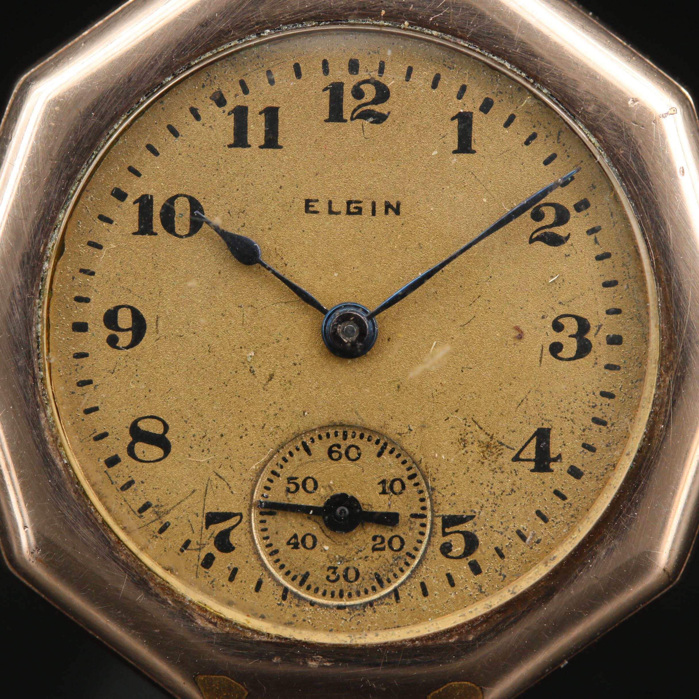 1919 Elgin Gold Filled Convertible Pocket Watch