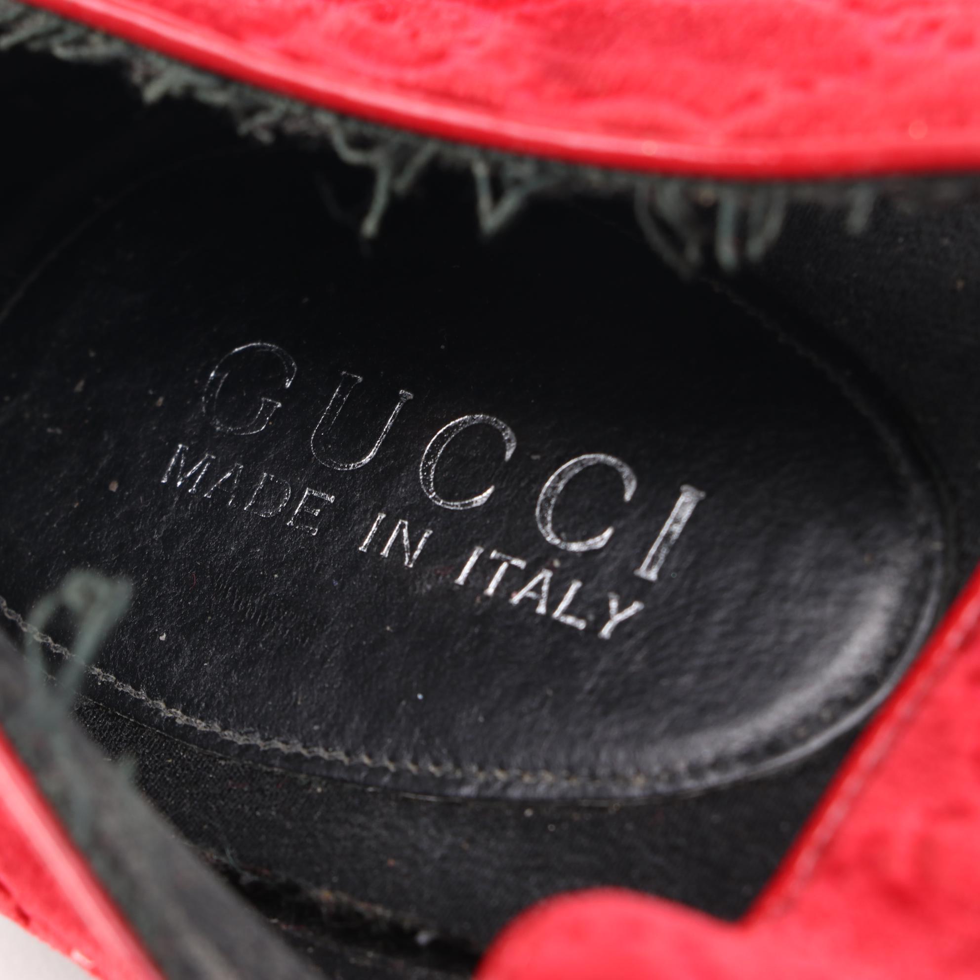 Gucci Red Guccissima Velvet Loafers