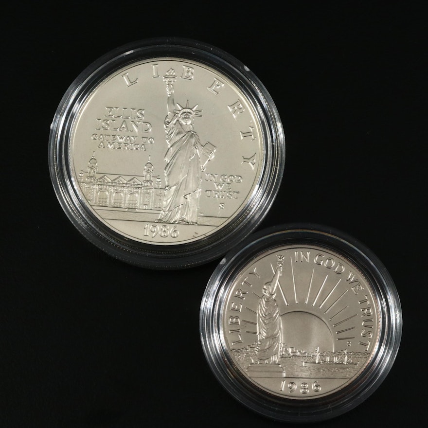 1986 Statue of Liberty Centennial Commemorative Proof Two-Coin Set
