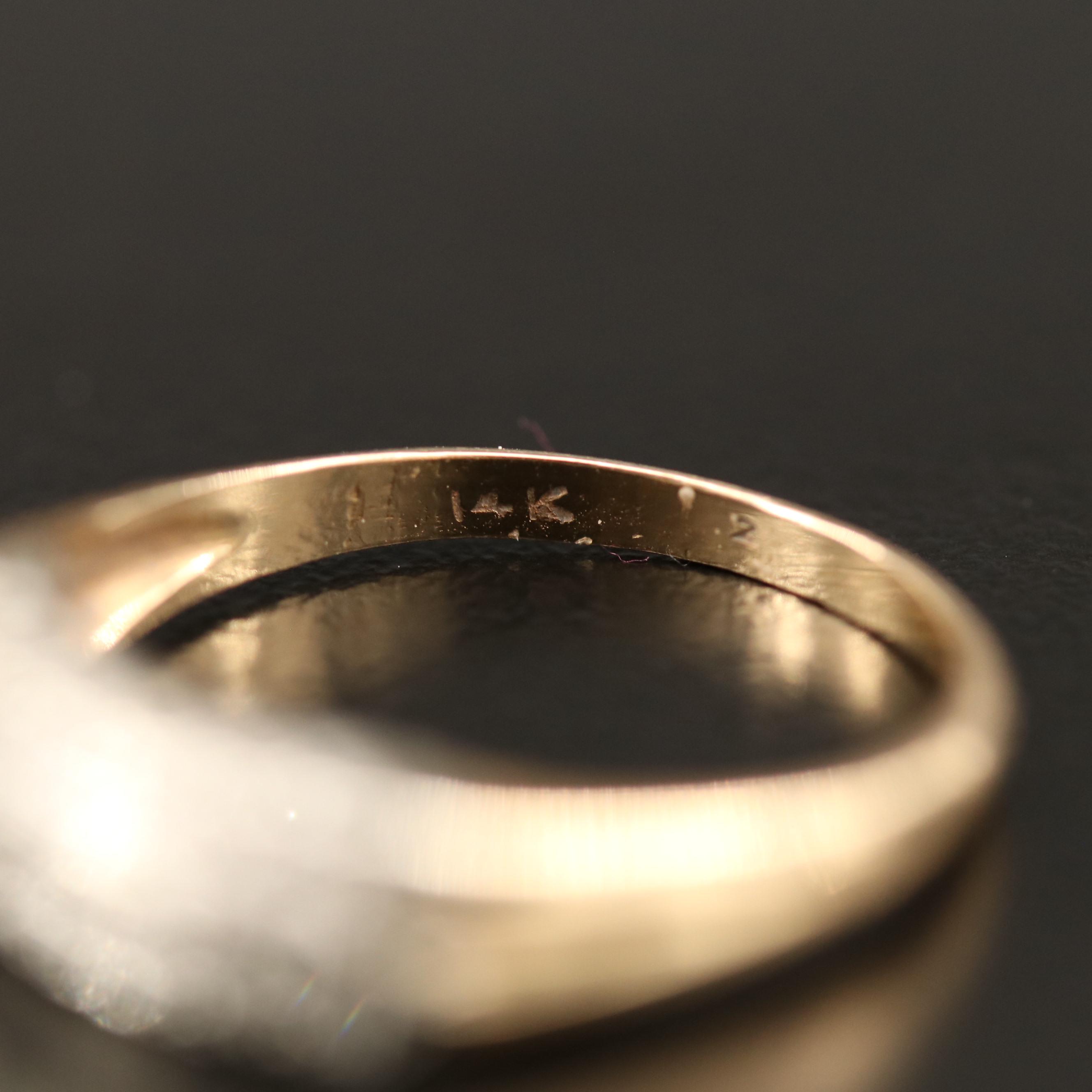 1950's 14K Triple Row Diamond Band