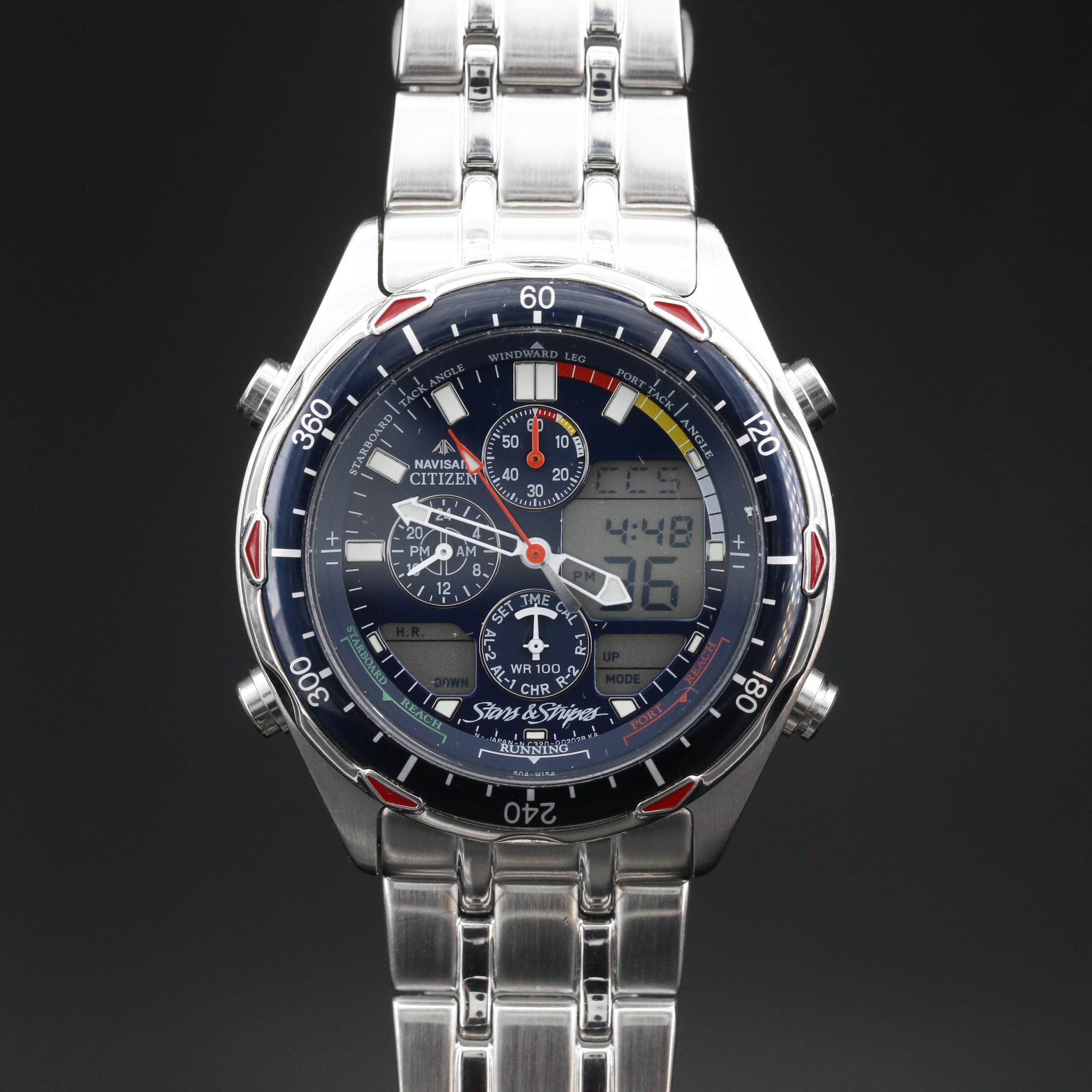 Citizen Navisail Stars & Stripes America's Cup Edition Stainless Steel Watch