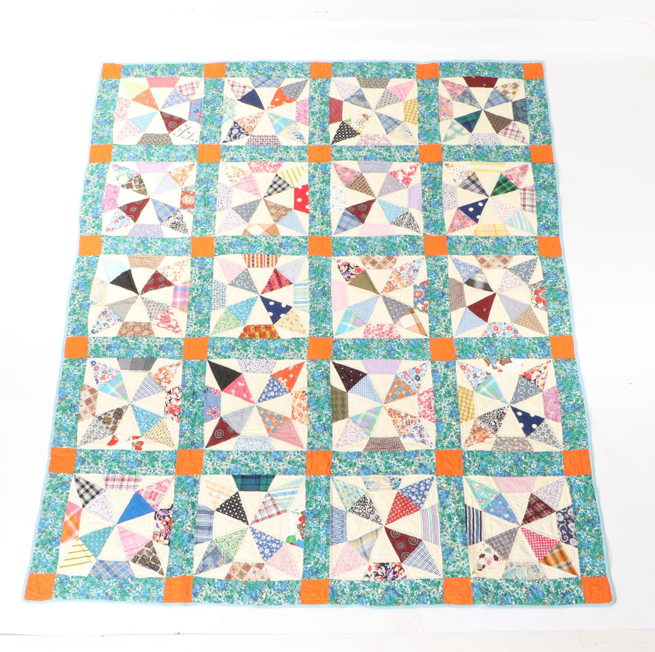 Handcrafted Pieced Equilateral Triangle Quilts, 20th Century