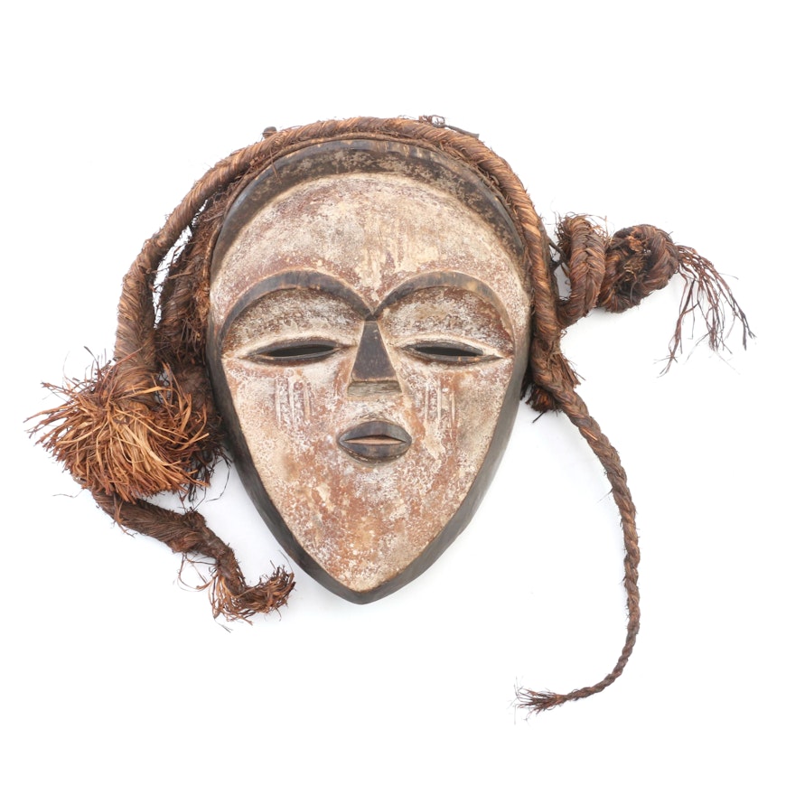 Gabon Vuvi Style Wood Carved Mask, 20th Century