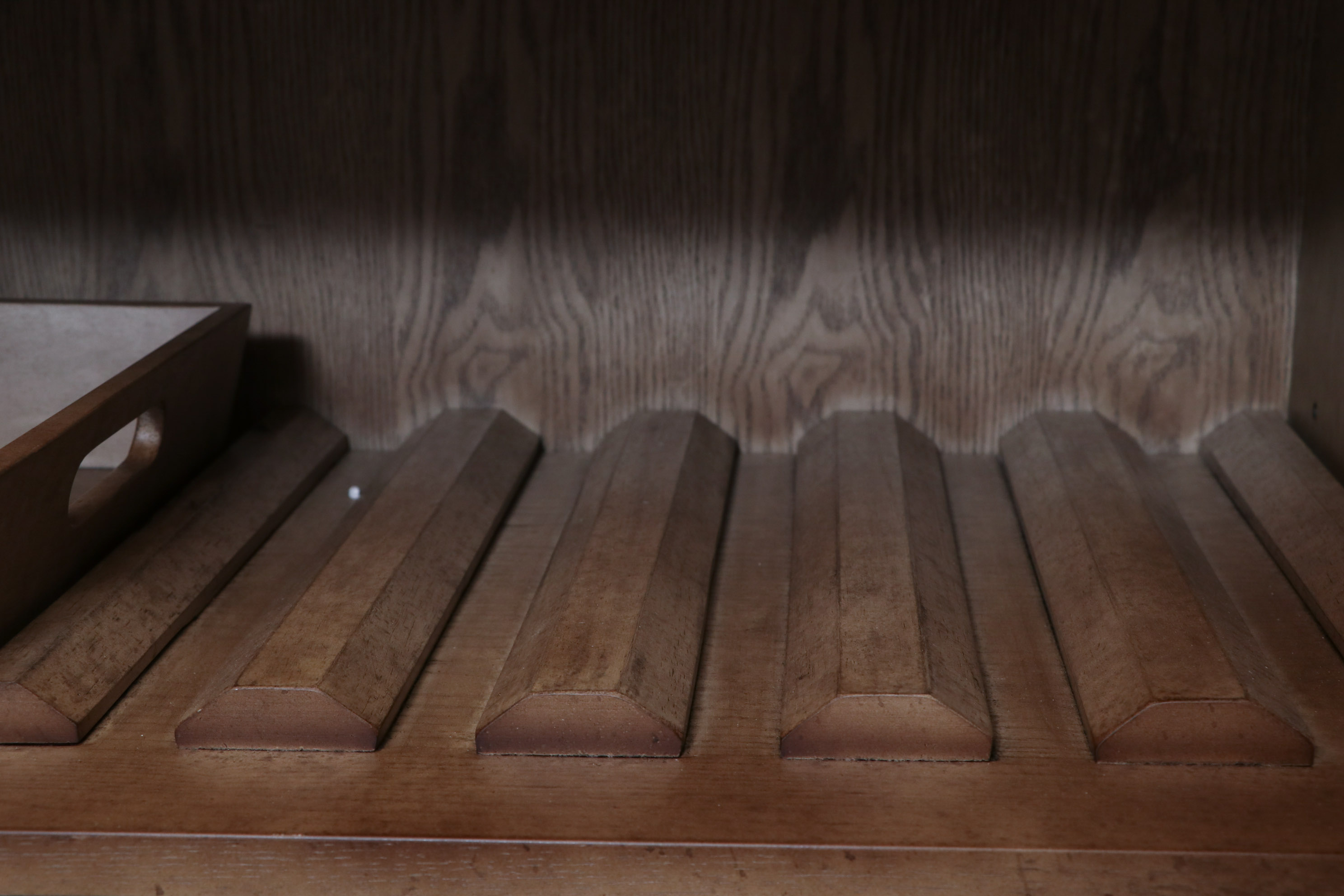 Driftwood Finish Wine Cabinet with Mirrored Doors, Contemporary