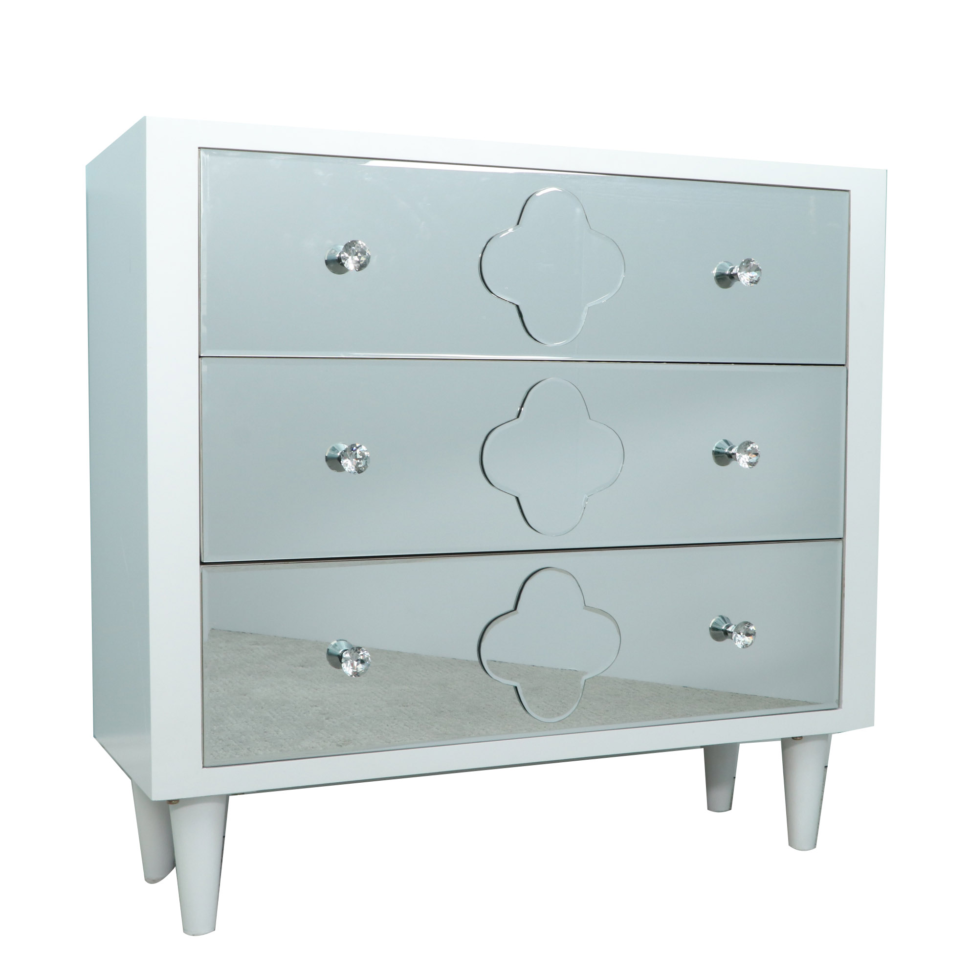 Modern Chest of Drawers with Mirrored Drawer Fronts